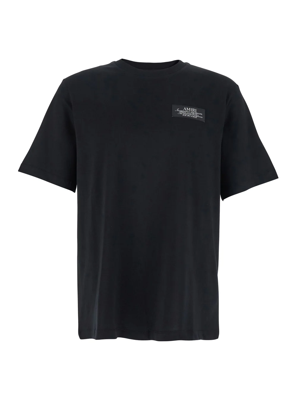 Camiseta Preta Amiri com Estampa de Espírito na Frente Camisetas de Homem e Camisetas Polo em Algodão