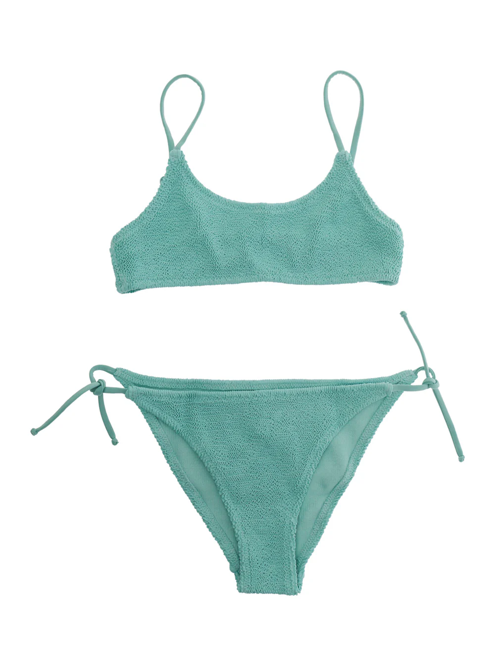 Biquíni Infantil Mc2 Saint Barth JAIDEN W - CRINKLE Verde com Detalhes em Renda no Tecido Roupas de Praia Femininas