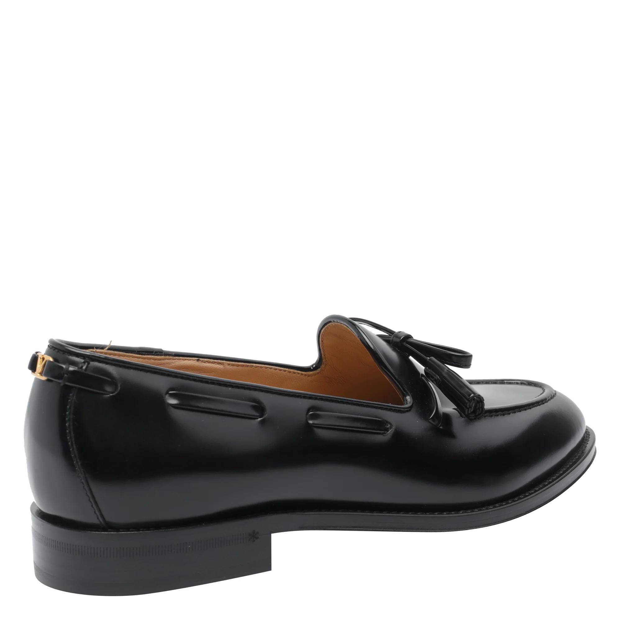 Sapatos planos Valentino Garavani Preto Couro de vitela/sole de couro
