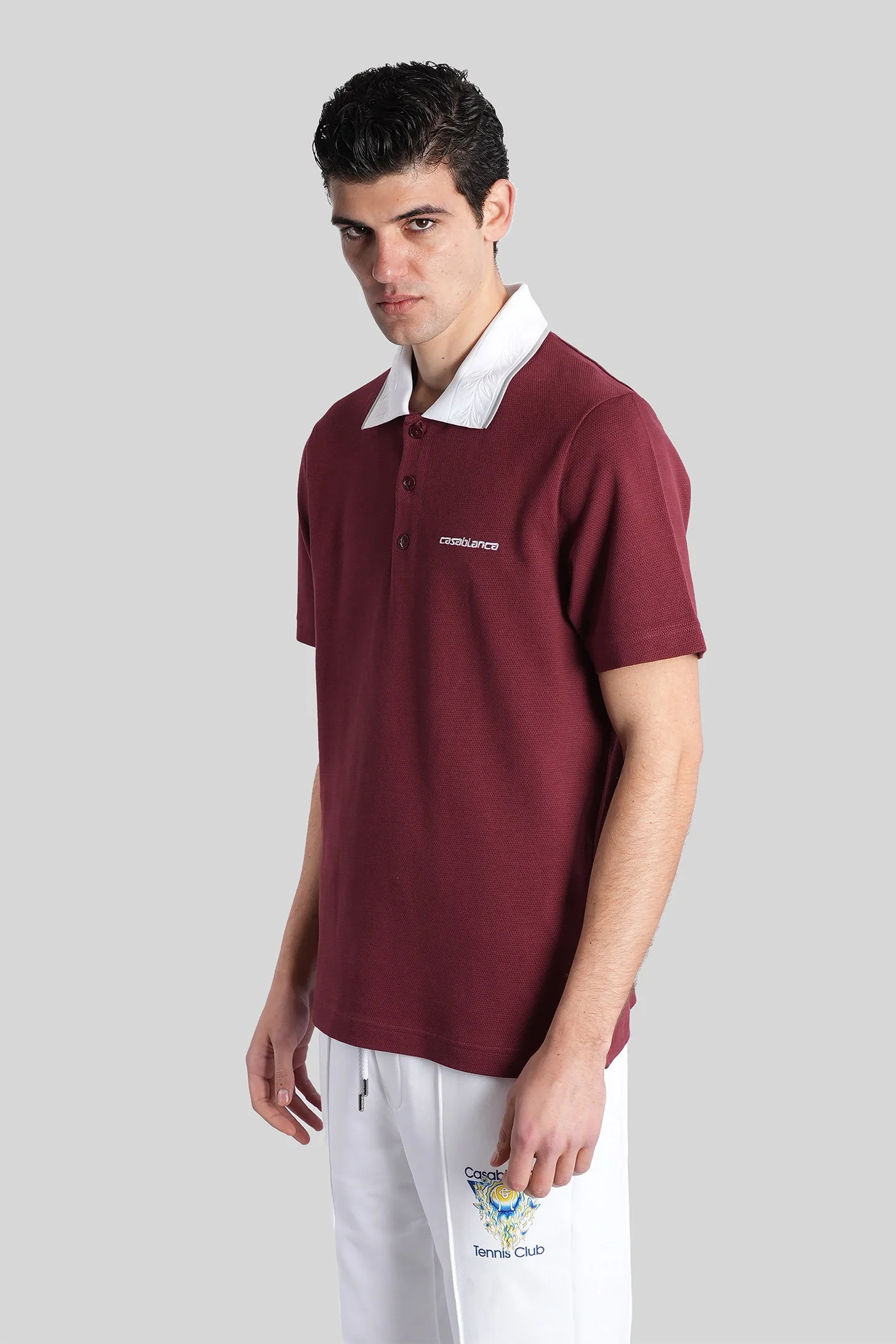 Polo Casablanca em algodão bordeaux Vestuário