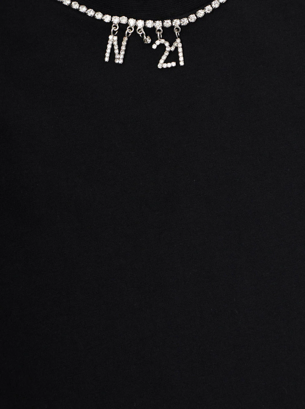 Top Infantil Sem Mangas N°21 com Detalhe de Logotipo na Frente e Barra Curva em Algodão Preto para Meninas