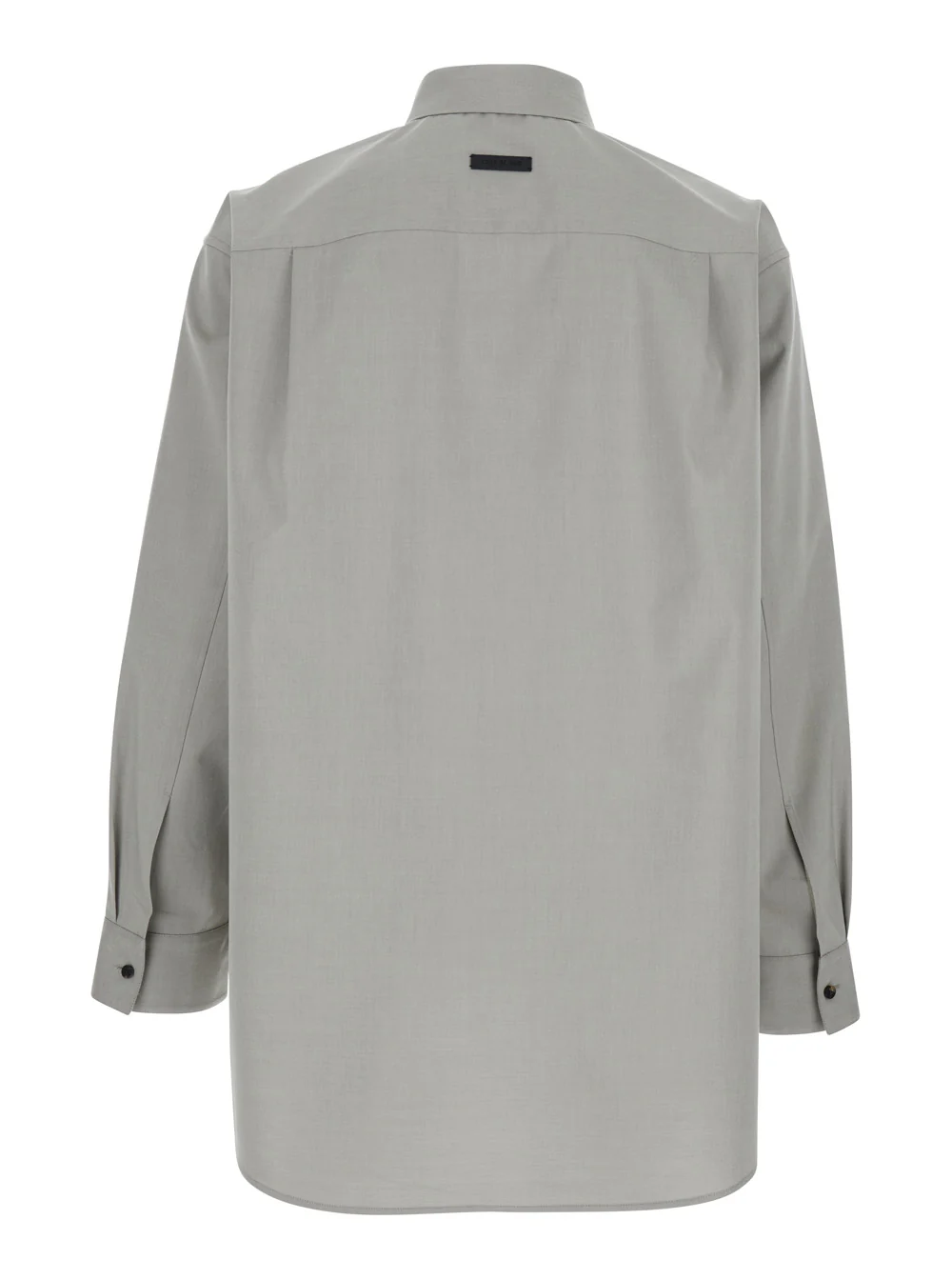 Camisa Cinza Fear Of God com Gola Clássica e Patch com Logotipo nas Costas em Blusas de Mistura de Algodão e Lã com Elastano