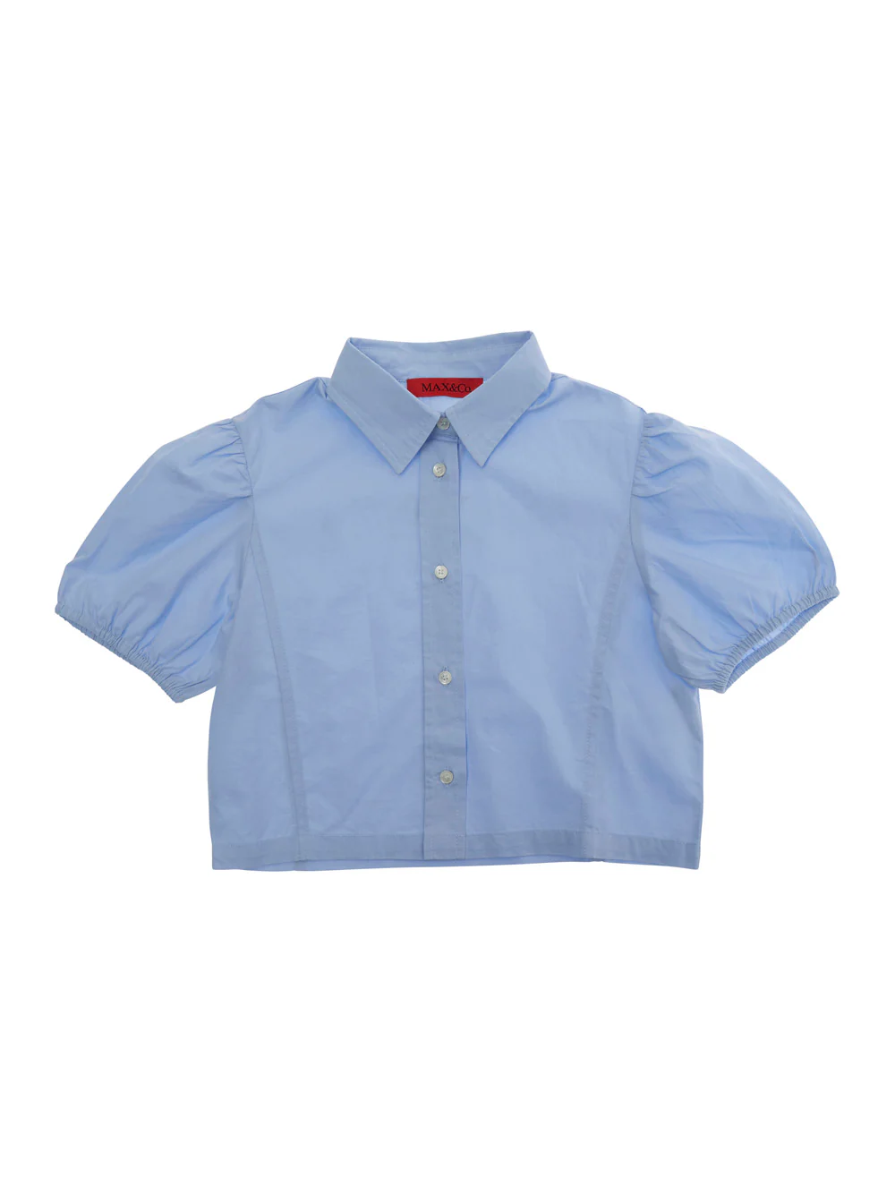 Camisa Max&Co Kids MX0333MX077MAXC17FMX804 Azul com Mangas Compridas e Gola Clássica em Algodão para Mulheres Blusas Leves
