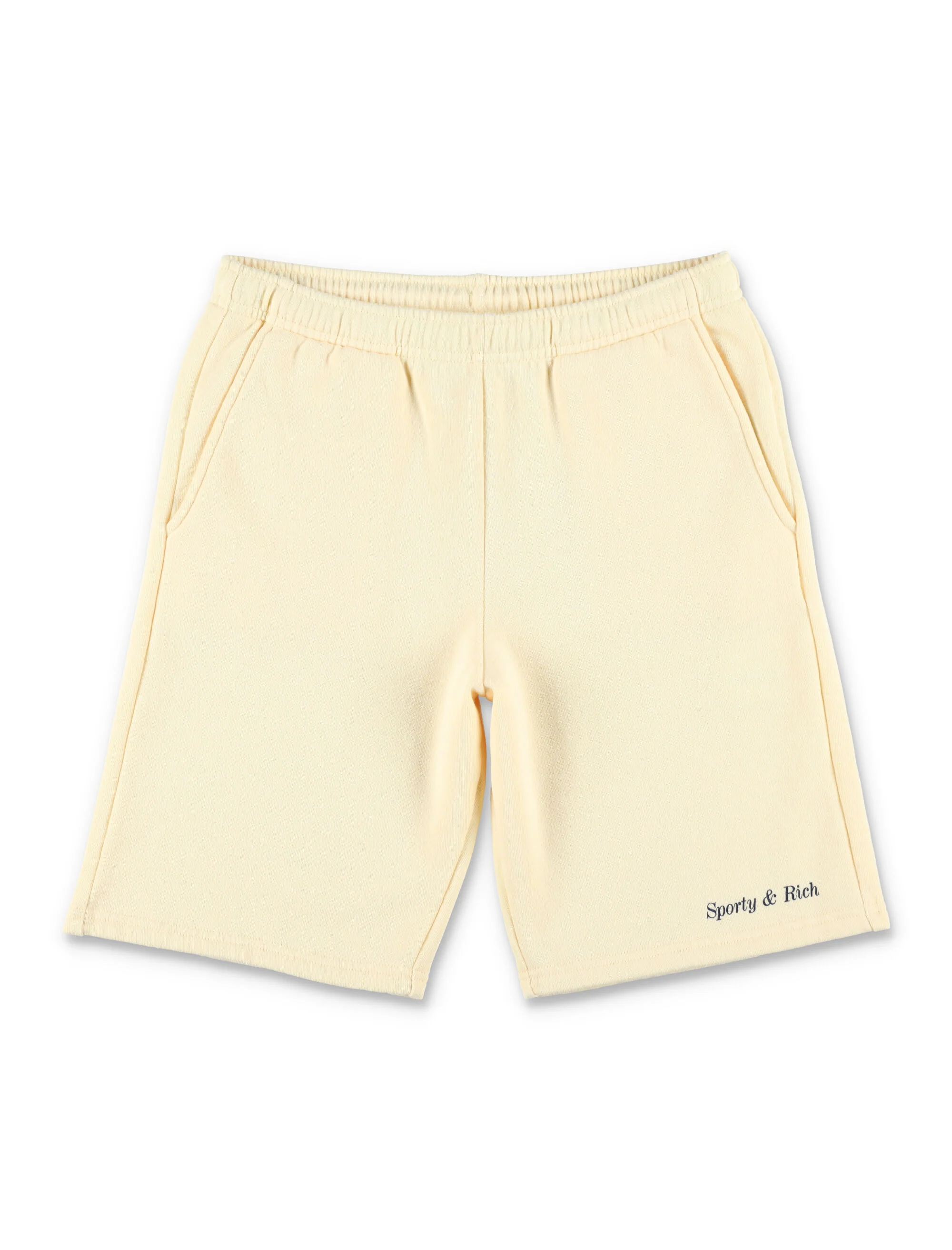 Calças de Ginástica Infantil Sporty & Rich Clássico Logo Creme Almond Algodão