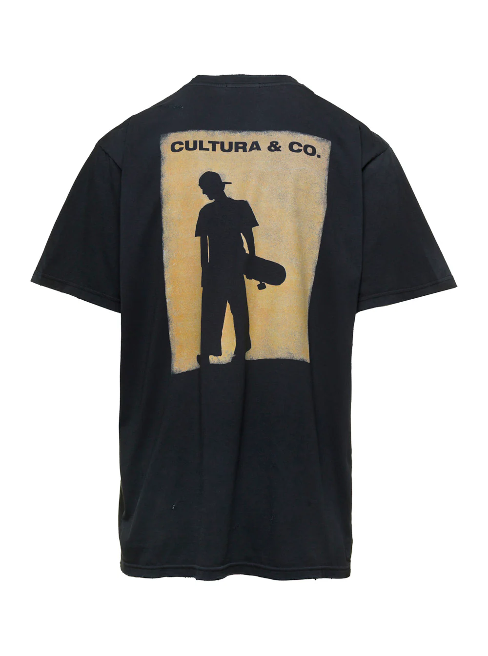 Camiseta Preta com Estampa Cultura & Co em Camisetas de Malha e Camisetas Polo Camiseta Preta com Estampa Cultura & Co em Camisetas de Malha e Camisetas Polo