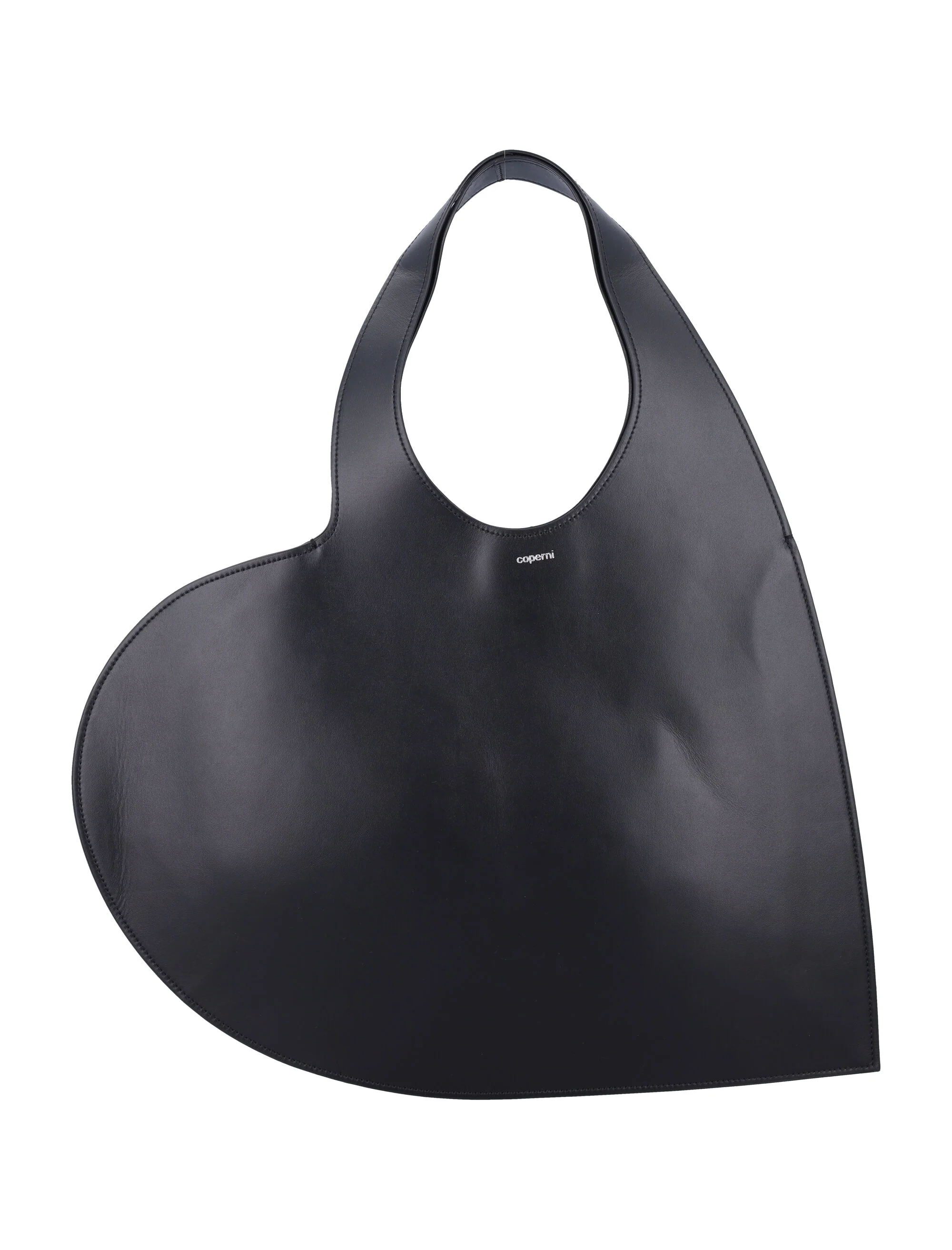 Bolsa Tote Dupla Coração Preto em Couro Coperni