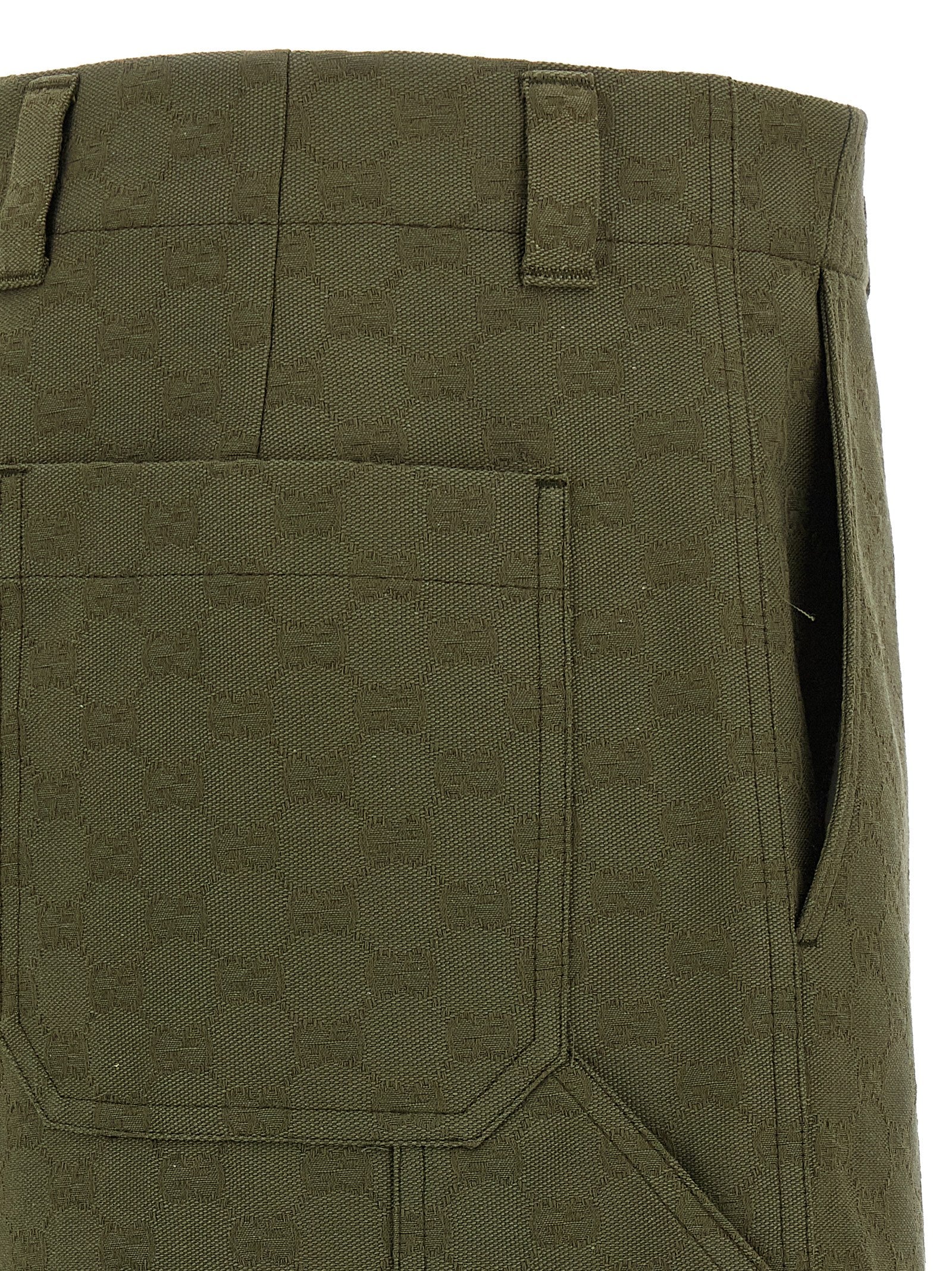Bermudas Gucci GG Verde de Algodão, Curto Bermudas Gucci GG Verde de Algodão, Curto