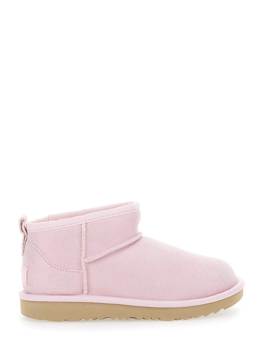 Botas de Cano Curto Ugg Kids Clássicas Ultra Mini Rosa com Forro de Lã de Ovelha para Menina