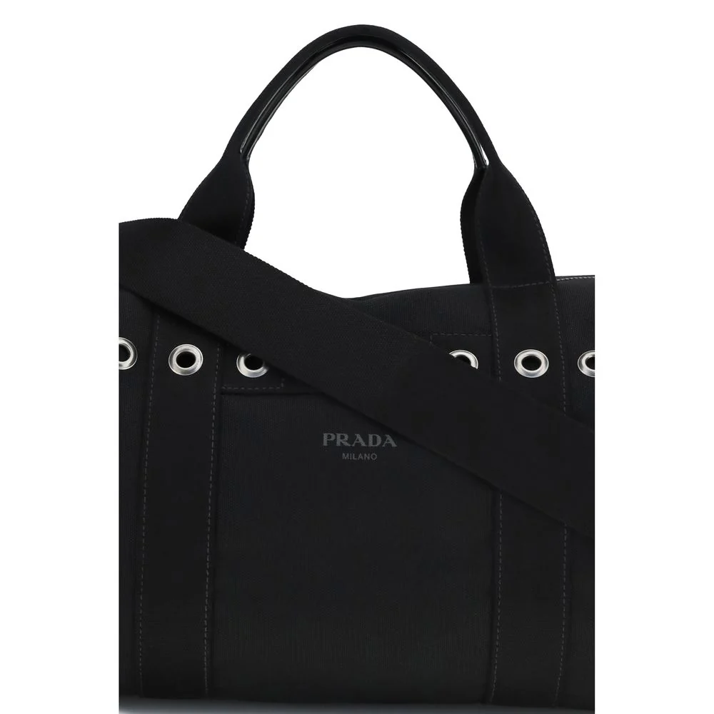 Mala de Viagem e Bagagem de Algodão Preto Prada