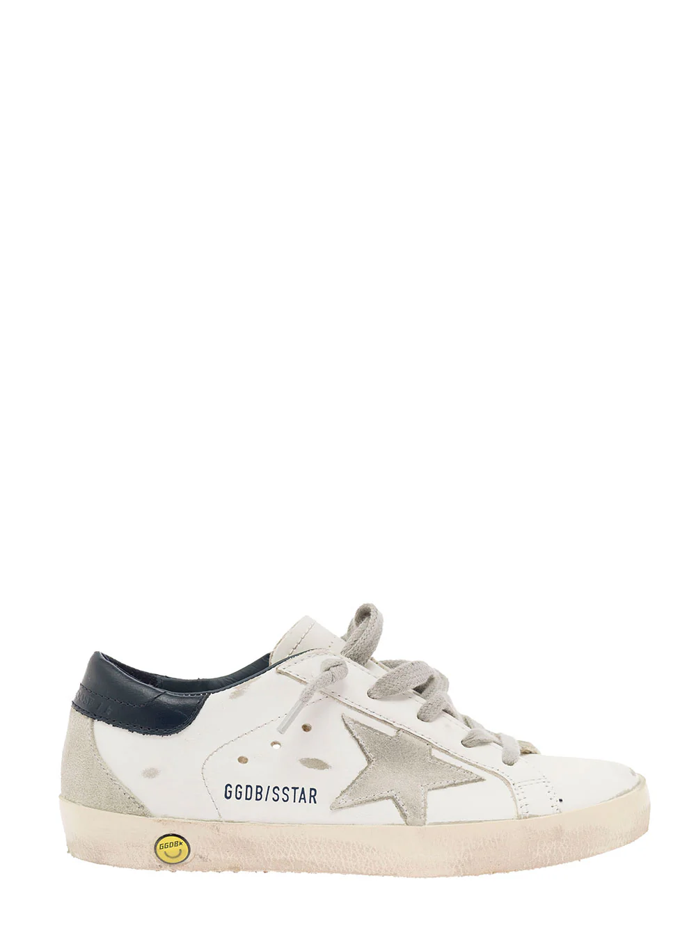 Sapatilha Golden Goose Kids Super Star Branca com Inserções de Couro Vegetal para Crianças