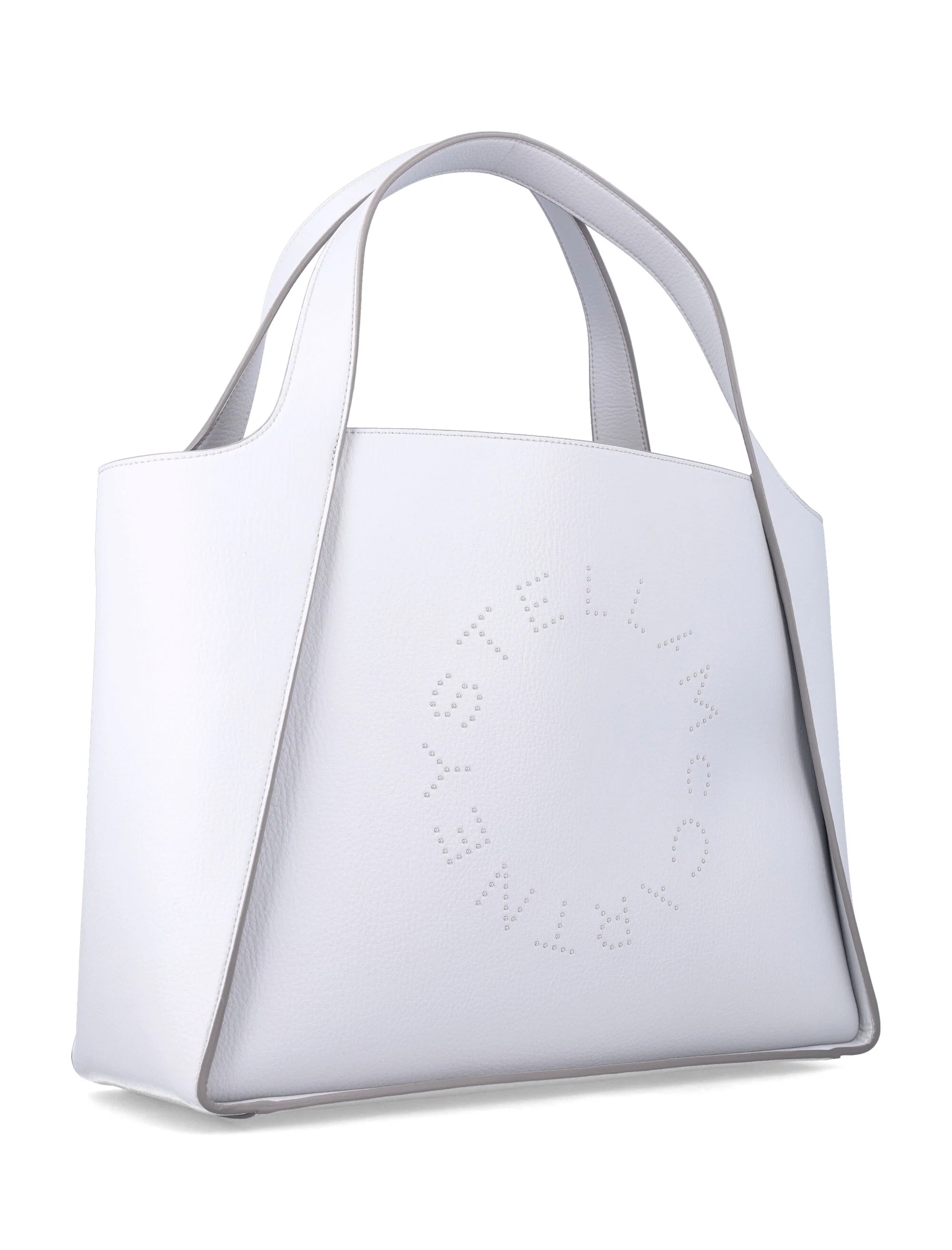 Stella McCartney Logo Tote Pearl Grey Polyamide