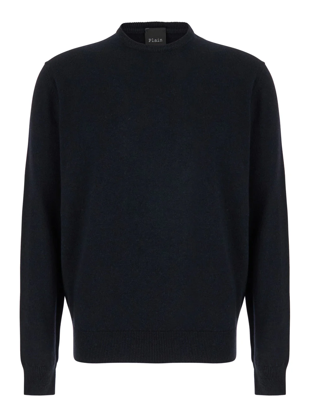 Suéter de Gola Redonda Listrado em Malha de Lã Merino e Seda, Cor Azul Escuro Man Blu Merinos Cashmere Jersey Suéter de Gola Redonda Listrado em Malha de Lã Merino e Seda, Cor Azul Escuro Man Blu Merinos Cashmere Jersey