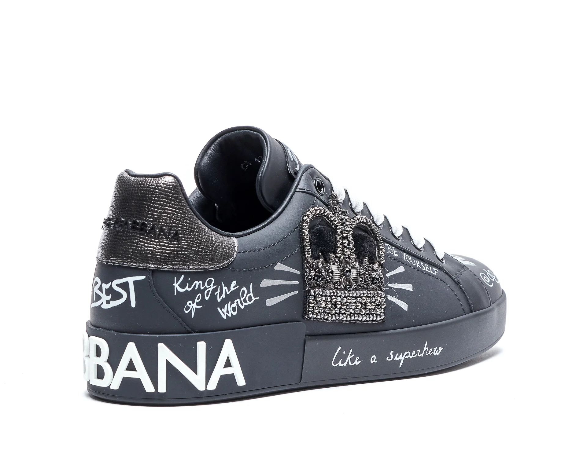 Sapatilhas Dolce & Gabbana Cinza Couro e Tecido Sapatilhas Dolce & Gabbana Cinza Couro e Tecido