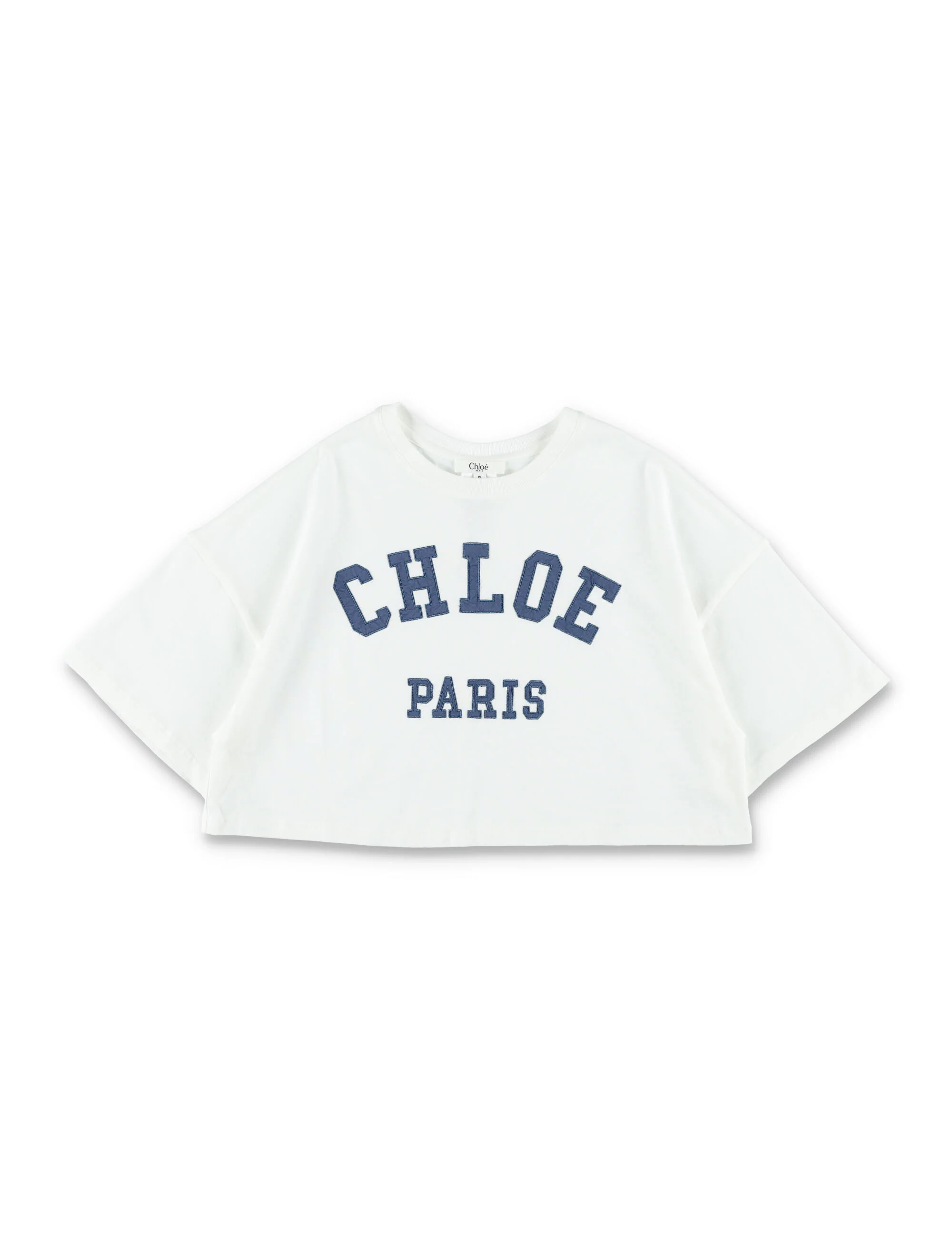 Camiseta Oversize com Logotipo Chloé para Meninas, Camiseta de Algodão Branca