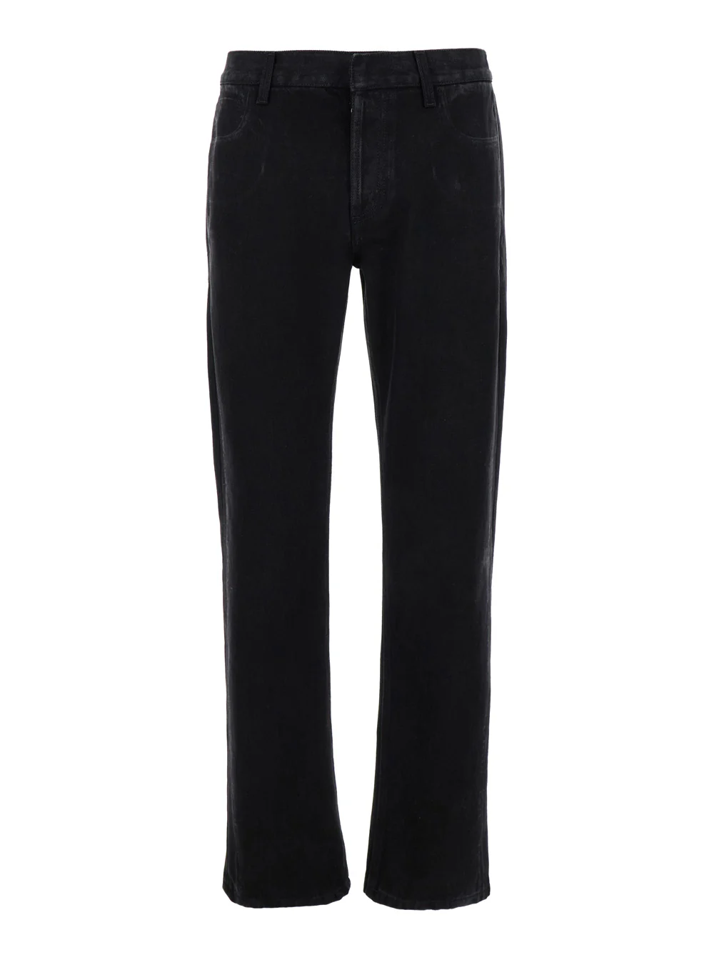 Calças Pretas Alexander McQueen com Patch de Logotipo na Parte de Trás e Efeito Desgastado em Jeans de Algodão para Homem