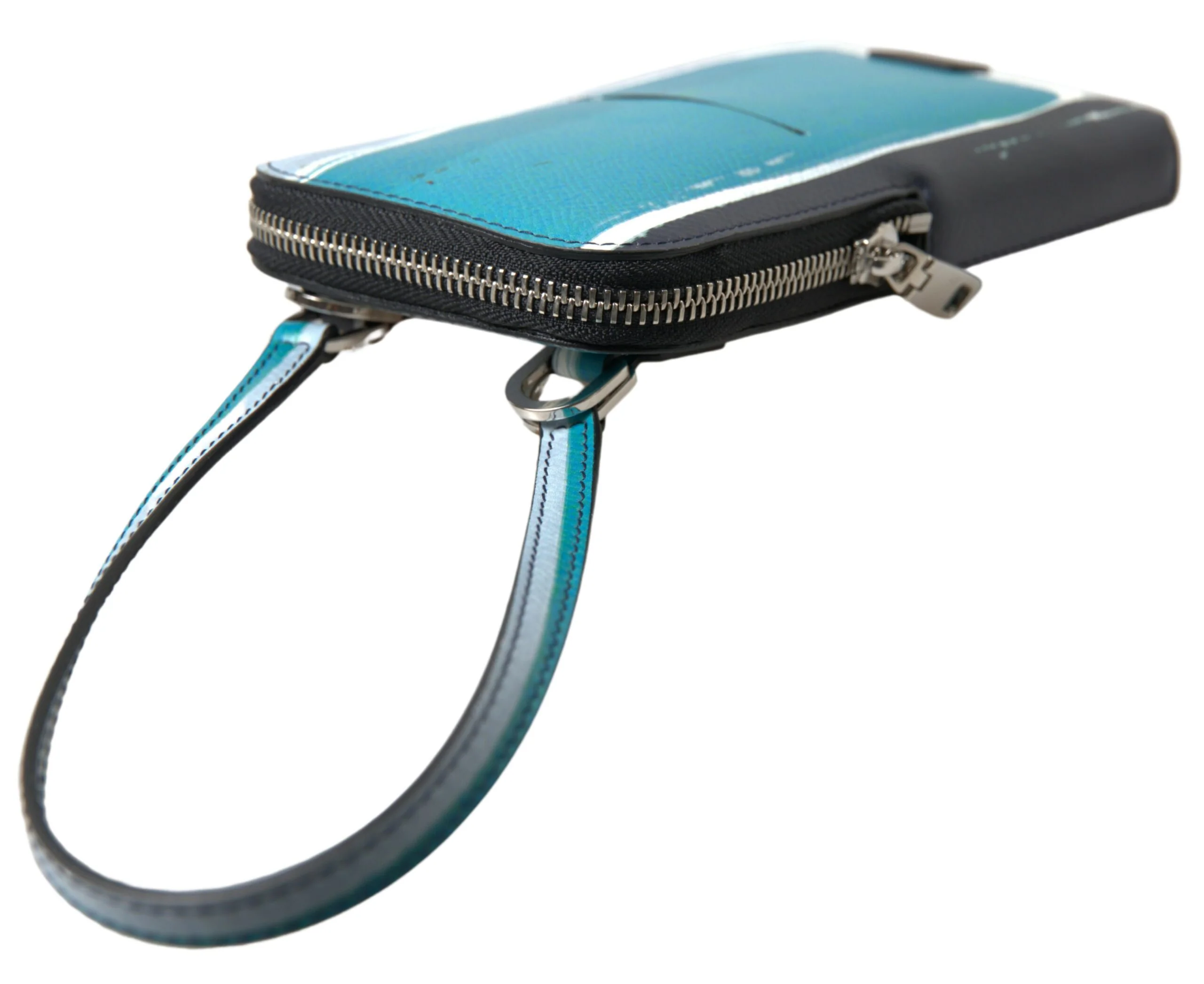 Bolsa de Couro Azul Dolce & Gabbana Crossbody para Celular Unissex e Branco