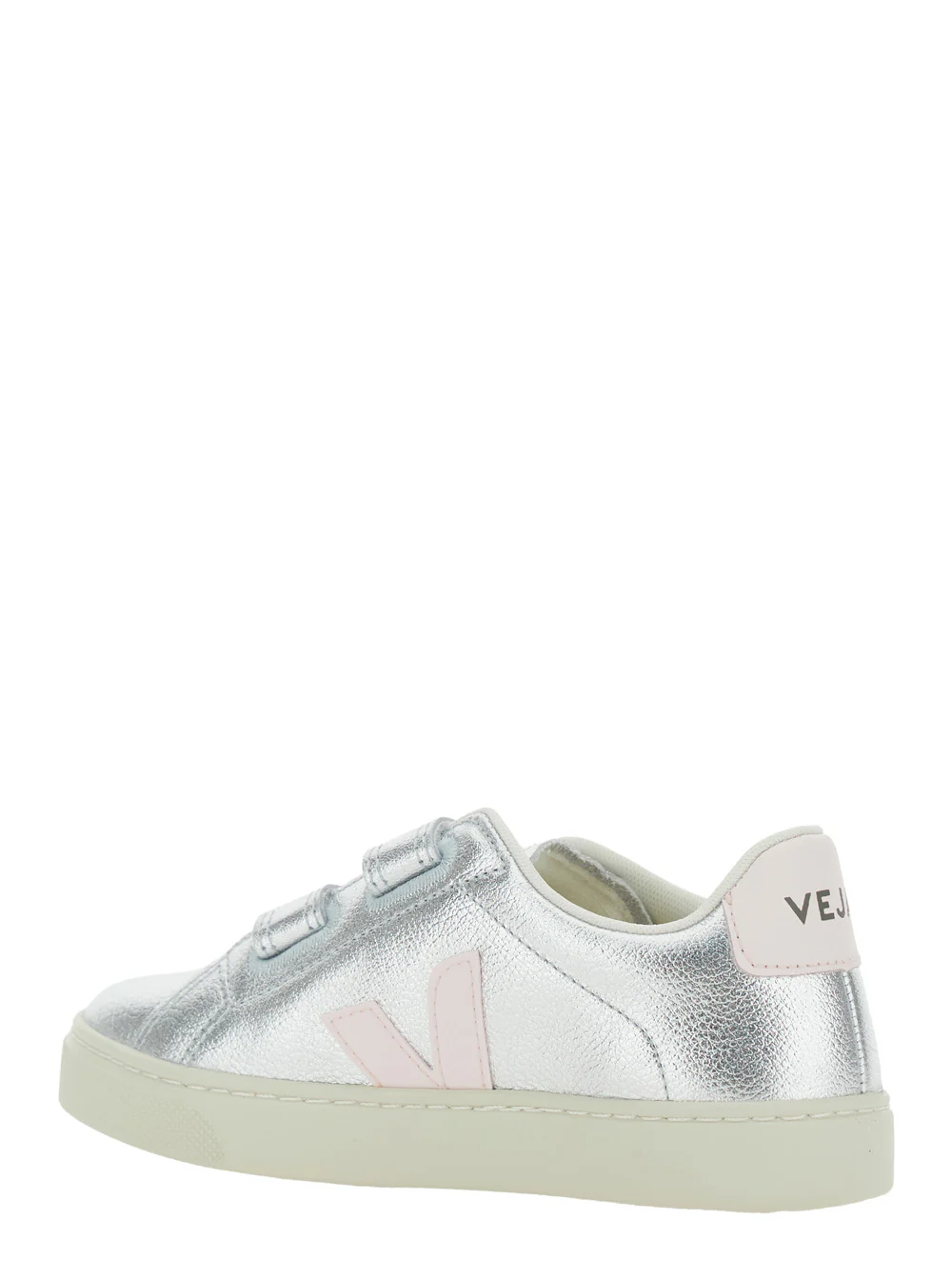 Sapatilha Veja Kids Esplar Low Top com Patch de Logotipo no Lado e Design Metálico em Couro para Meninas Orgânico Rastreado