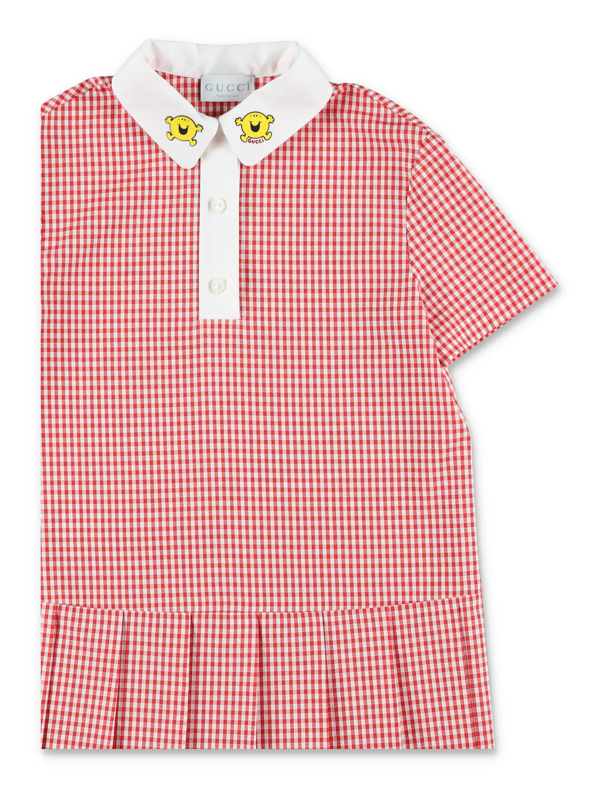 Vestido de Algodão Listrado Gucci Girls Vermelho/Branco