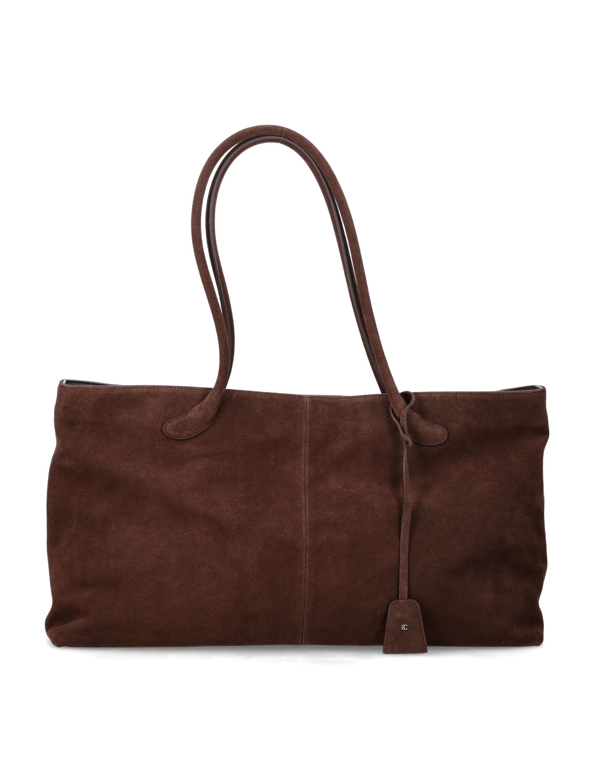 Bolsa Tote Haricot Low Clássica em Couro de Vaca com Seda Macia