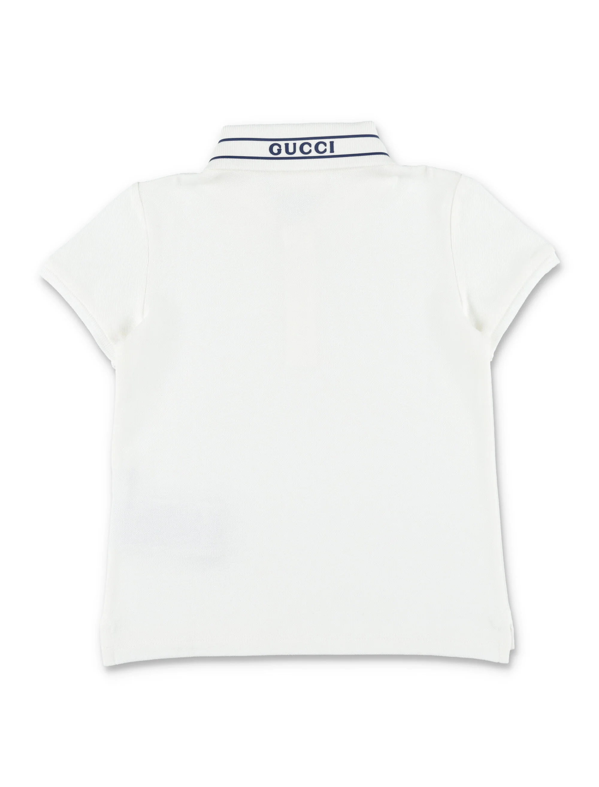 Camisola de Algodão Branco com Borda de Logotipo Gucci para Recém-Nascido Camisola de Algodão Branco com Borda de Logotipo Gucci para Recém-Nascido
