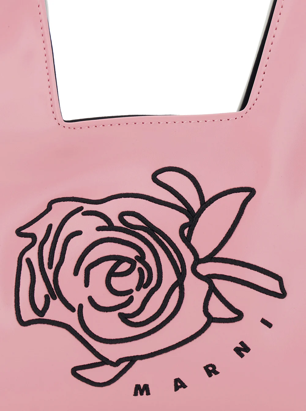 Bolsa de Ombro MARNI KIDS com Alça Superior e Logotipo Maxi na Frente em Eco-couro Rosa para Menina Bolsa Transversal