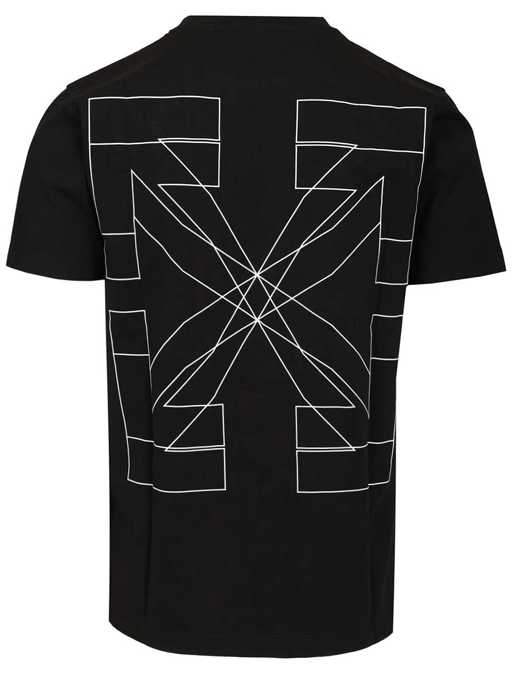 Camiseta Slim Off-White Outline Double Arrow Preto Algodão Camiseta Slim Off-White Outline Double Arrow Preto Algodão