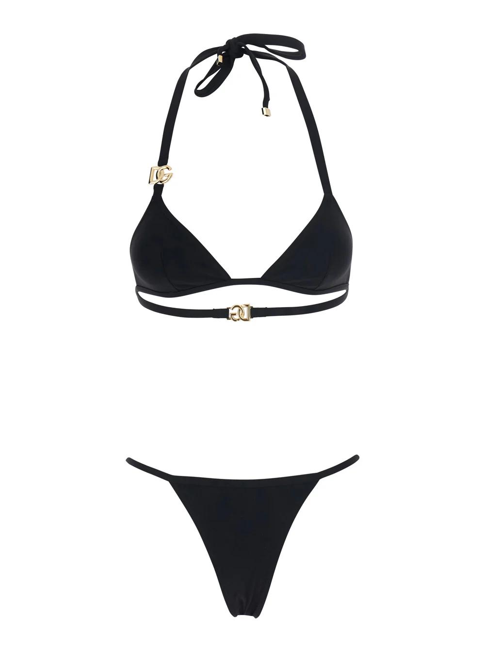Biquíni Triangolo + Tanga Preto Dolce & Gabbana