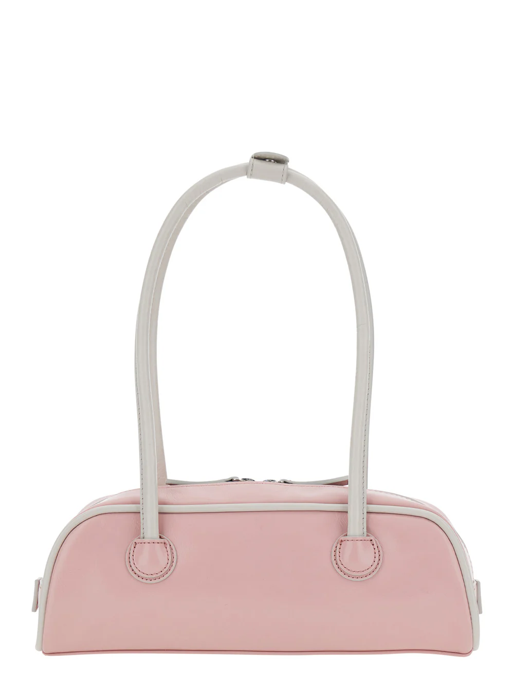 Margesherwood BOLSA SOFT BAGUETTE MINI (BORDADO) Bolsa de Ombro Rosa em Couro Feminina Vaca