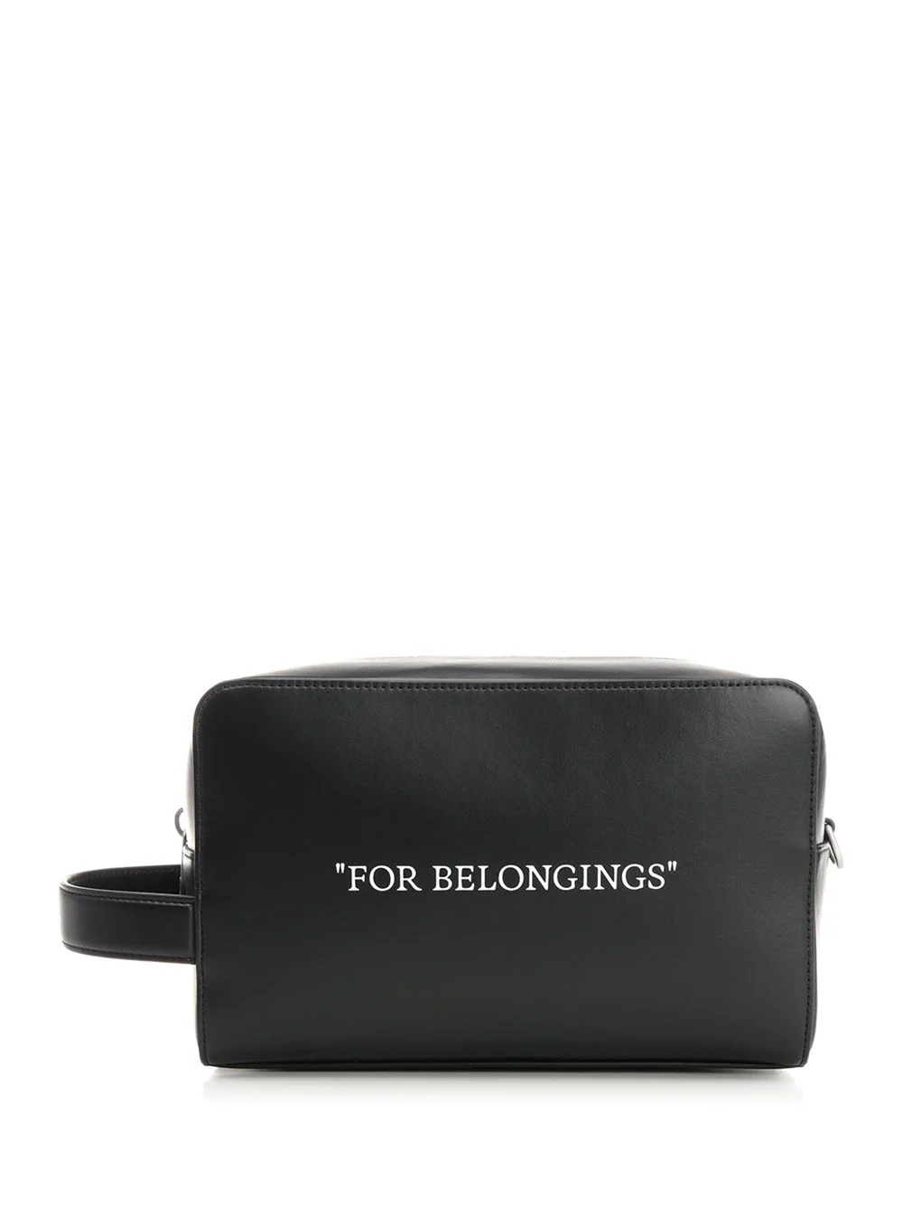Maleta de beleza Off-White com letra preta pequena artigos de couro