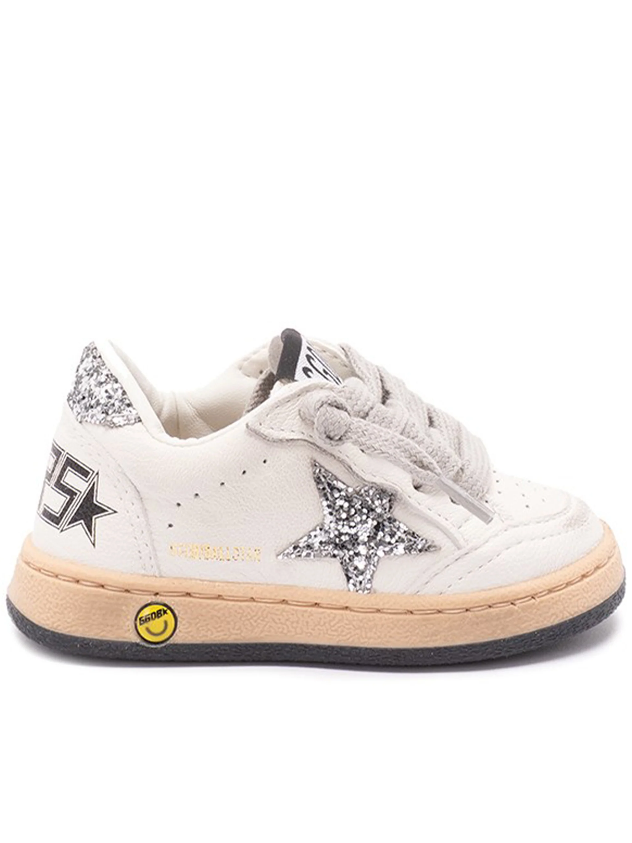 Golden Goose Kids Ballstar Nappa Upper Glitter Branco Calzature
