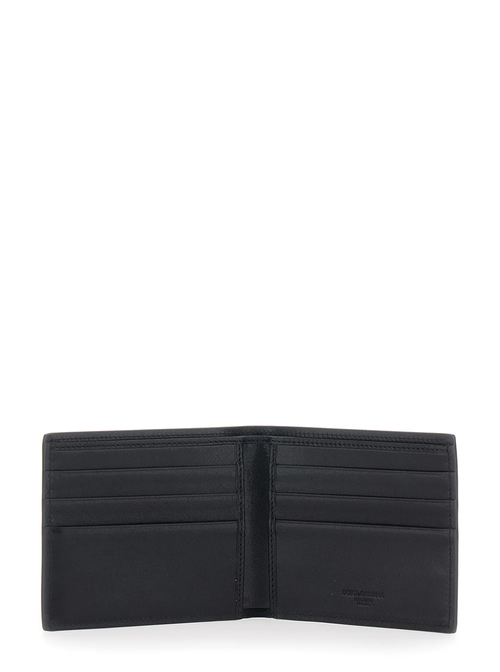 Carteira Bifold Preta Dolce & Gabbana com Placa de Logotipo em Couro para Homens Calf Products Carteira Bifold Preta Dolce & Gabbana com Placa de Logotipo em Couro para Homens Calf Products