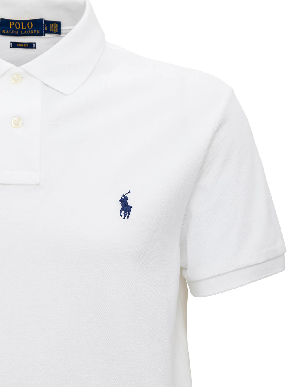 Camisola Polo Ralph Lauren Slim Fit Branca com Gola Clássica e Embroideria de Pônei na Frente em Algodão para Homens Camisetas Camisola Polo Ralph Lauren Slim Fit Branca com Gola Clássica e Embroideria de Pônei na Frente em Algodão para Homens Camisetas