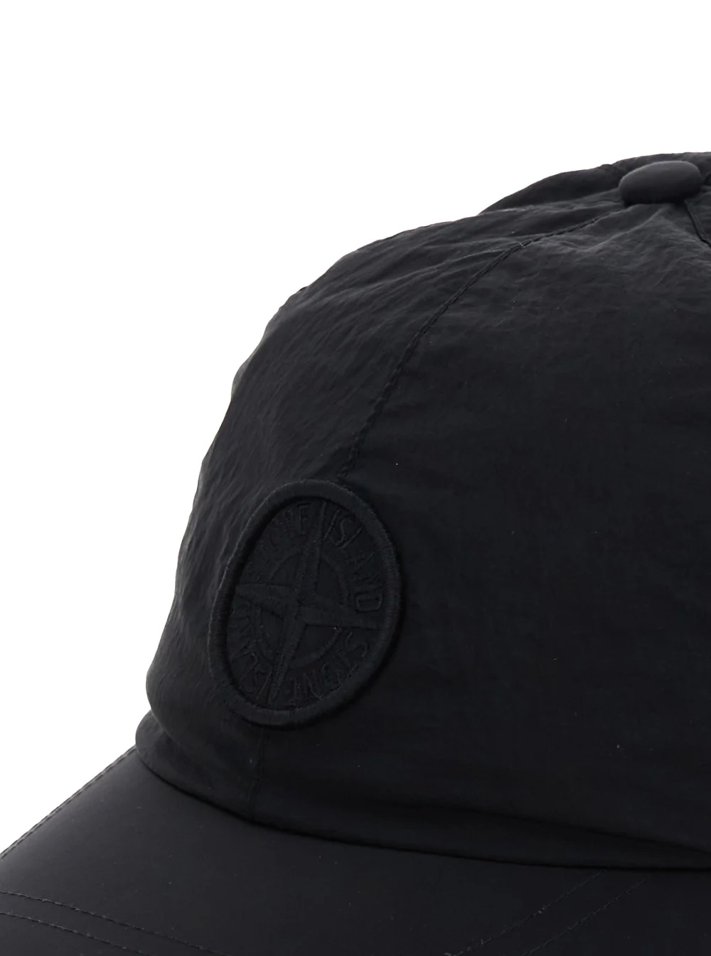 Boné Infantil Stone Island Preto com Patch de Logotipo Tonal em Fibra de Poliamida de Nylon, Chapéus e Luvas