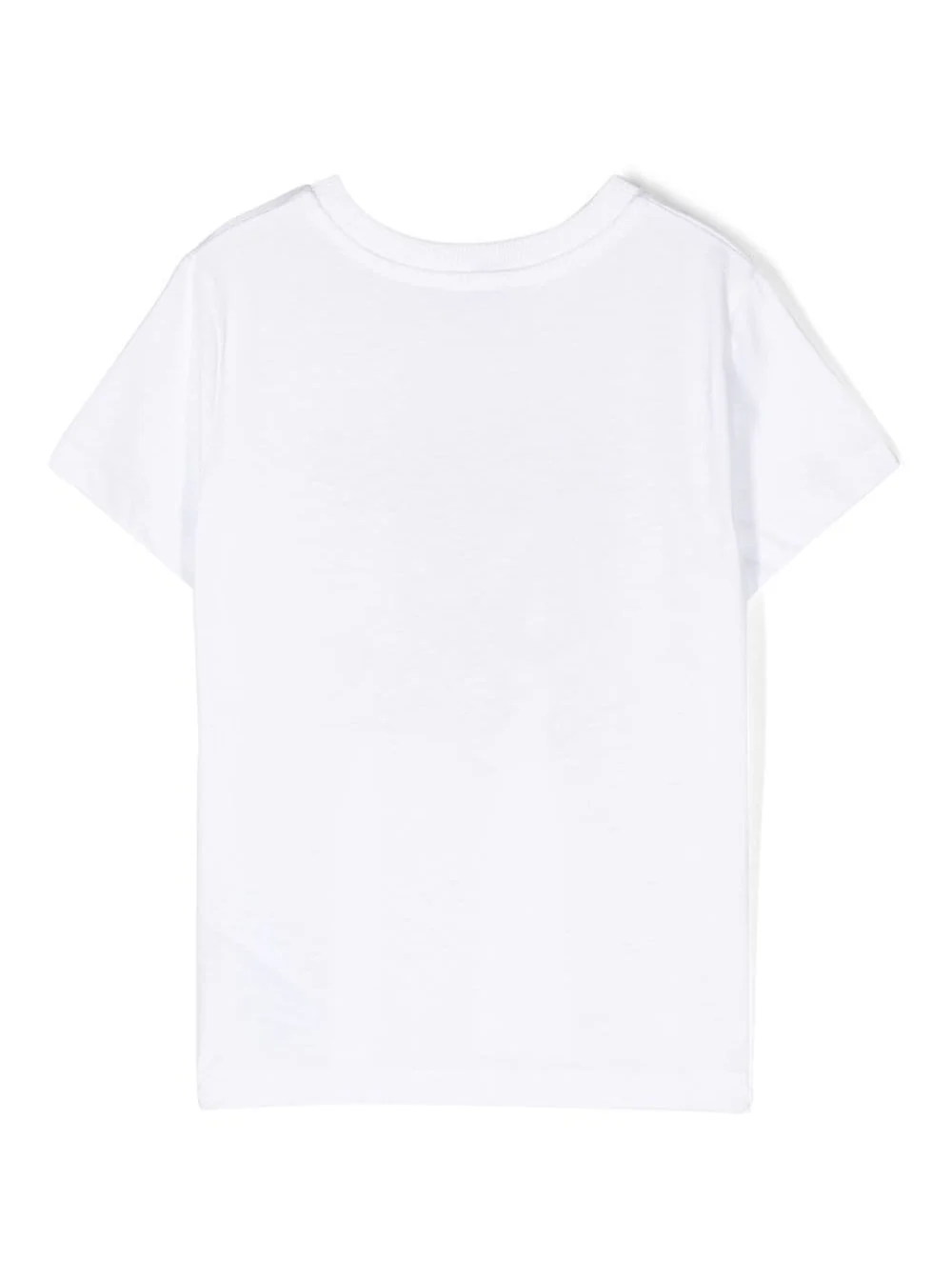 Camiseta Branca com Estampa de Letras de Ursozinho em Algodão para Meninos Moschino Kids Camisetas e Camisetas Polo
