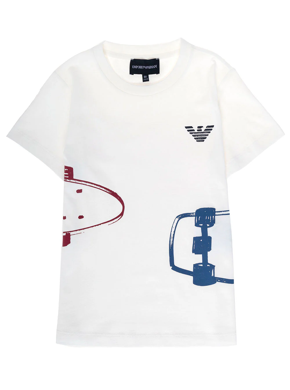 Camiseta Branca de Algodão para Menino Emporio Armani Kids com Estampa Camisetas e Camisolas Polo