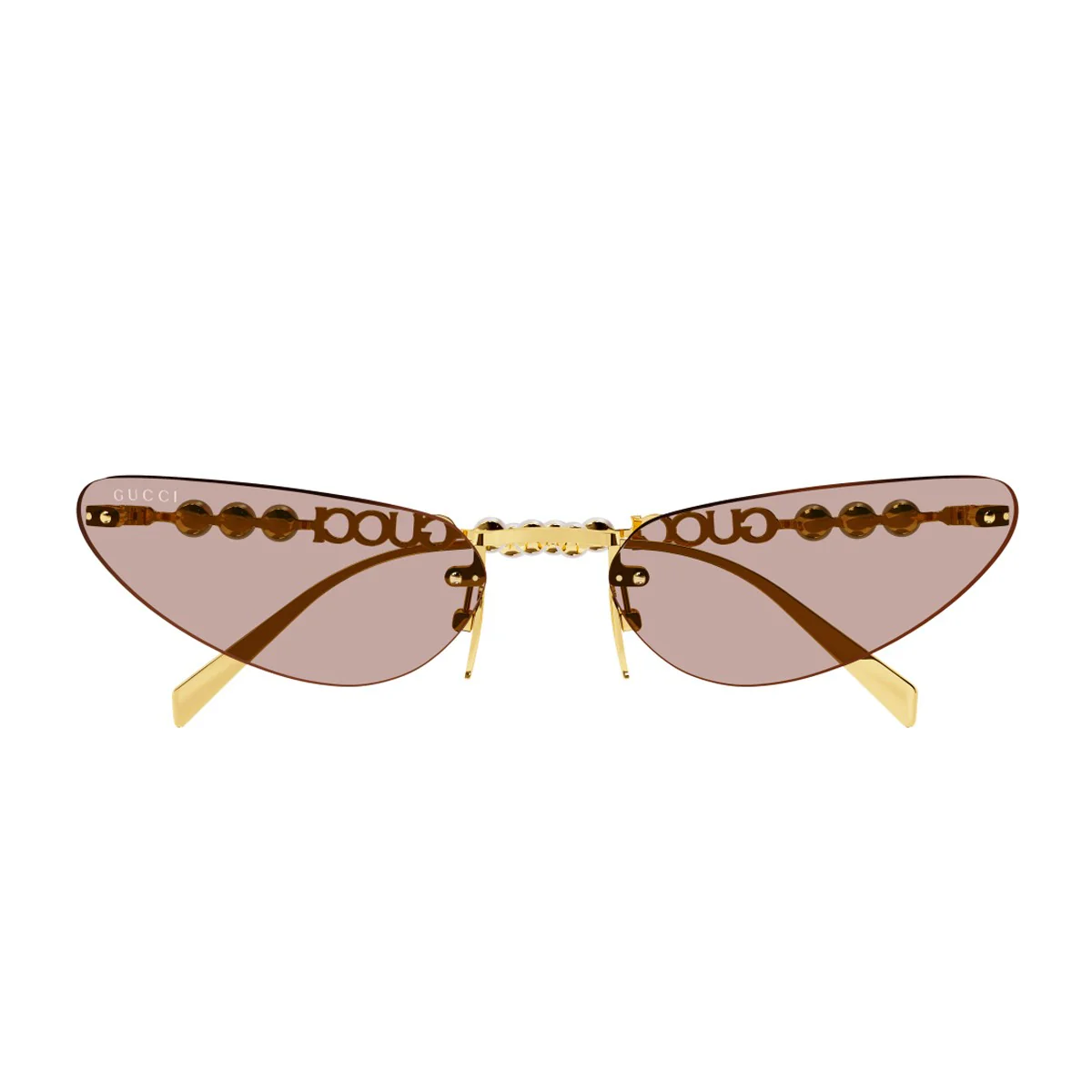 Óculos de Sol Gucci Gg1920s Linha Nome da Marca Dourado / Rosa Claro Metalizado
