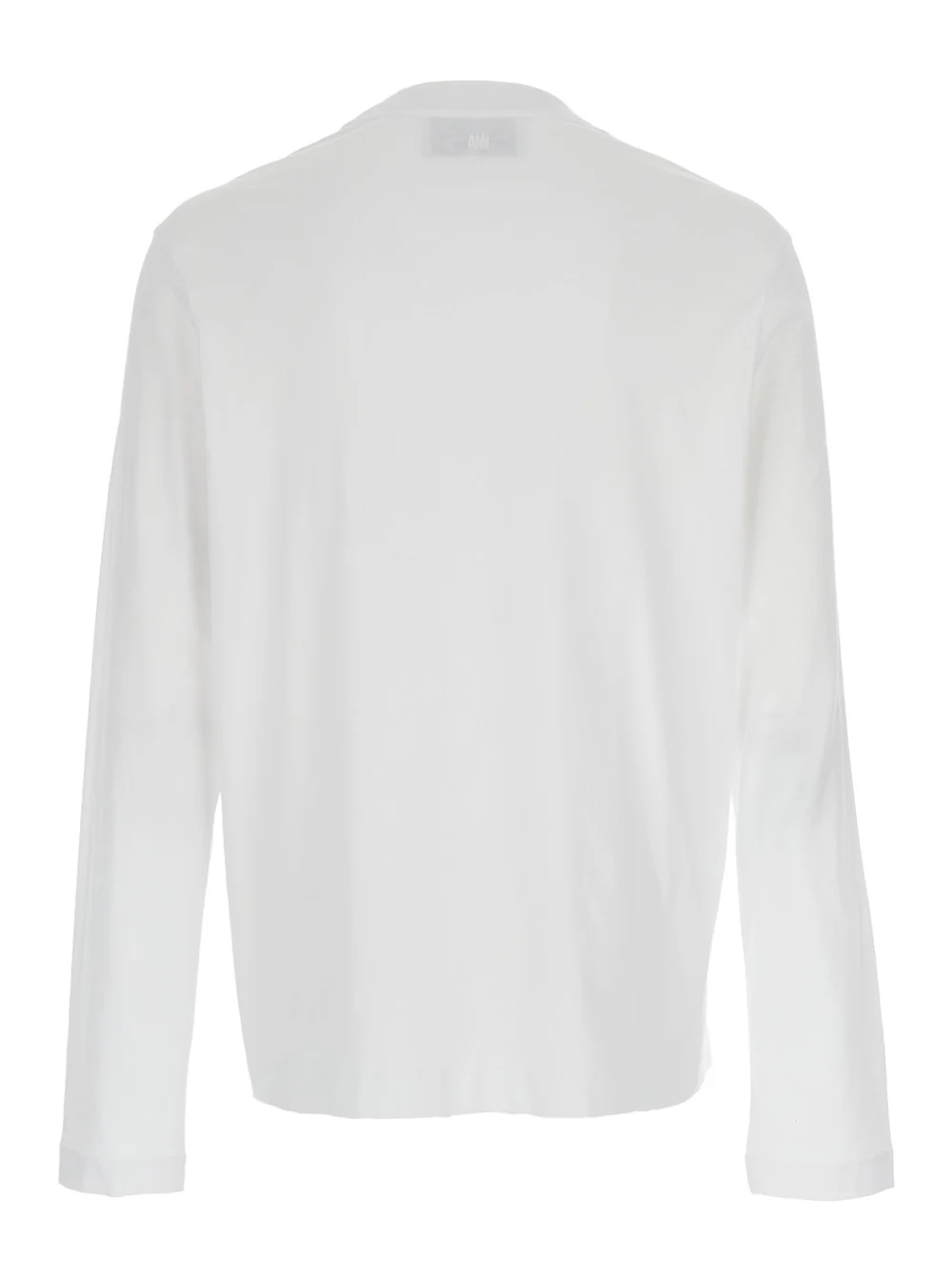 Camiseta Branca AMI Paris com Logotipo na Frente, Camisetas Masculinas de Algodão Biológico e Camisetas Polo