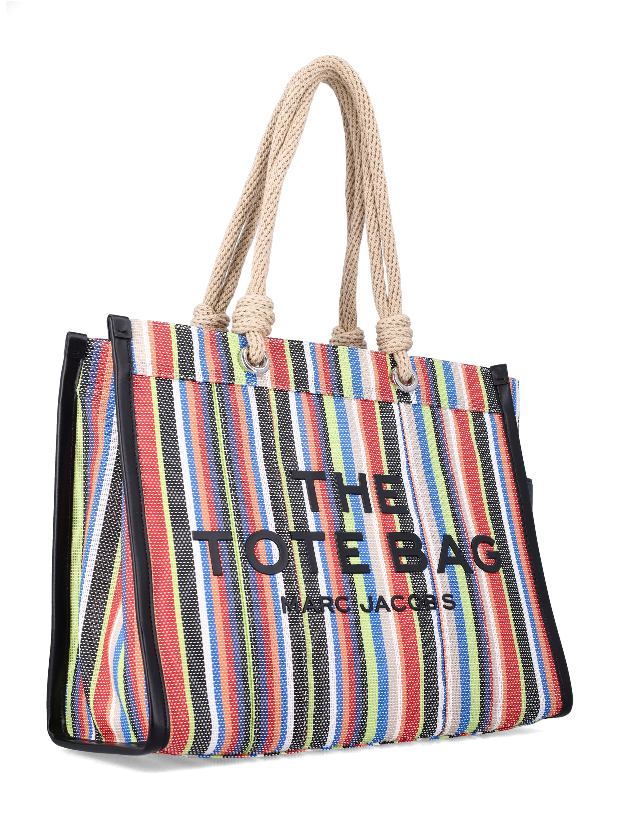 Bolsa de Mão Grande Marc Jacobs The Stripe Mesh Vermelha Multicolor com PVC