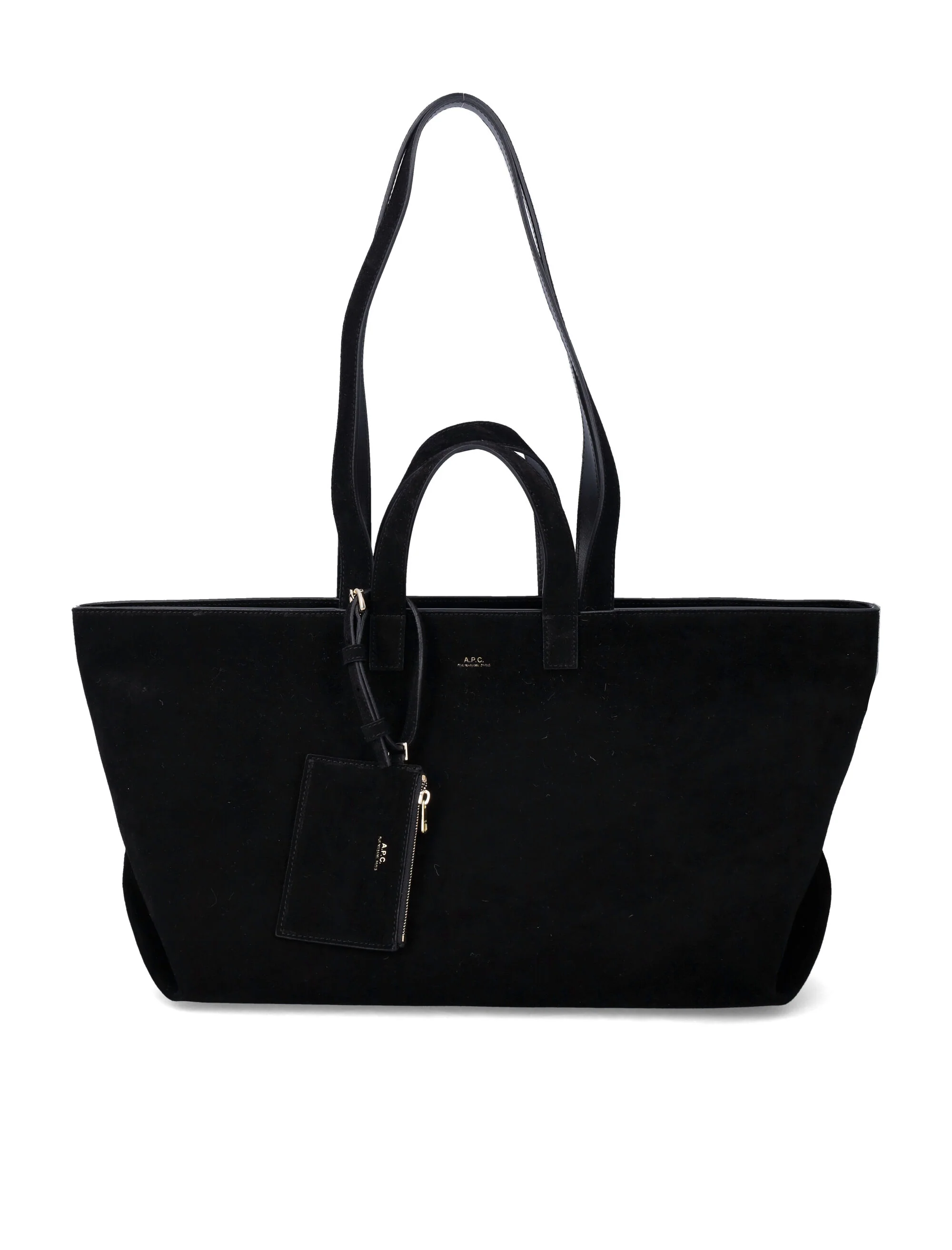Bolsa de Couro de Novilho Preto Suede A.P.C. Le Drummer