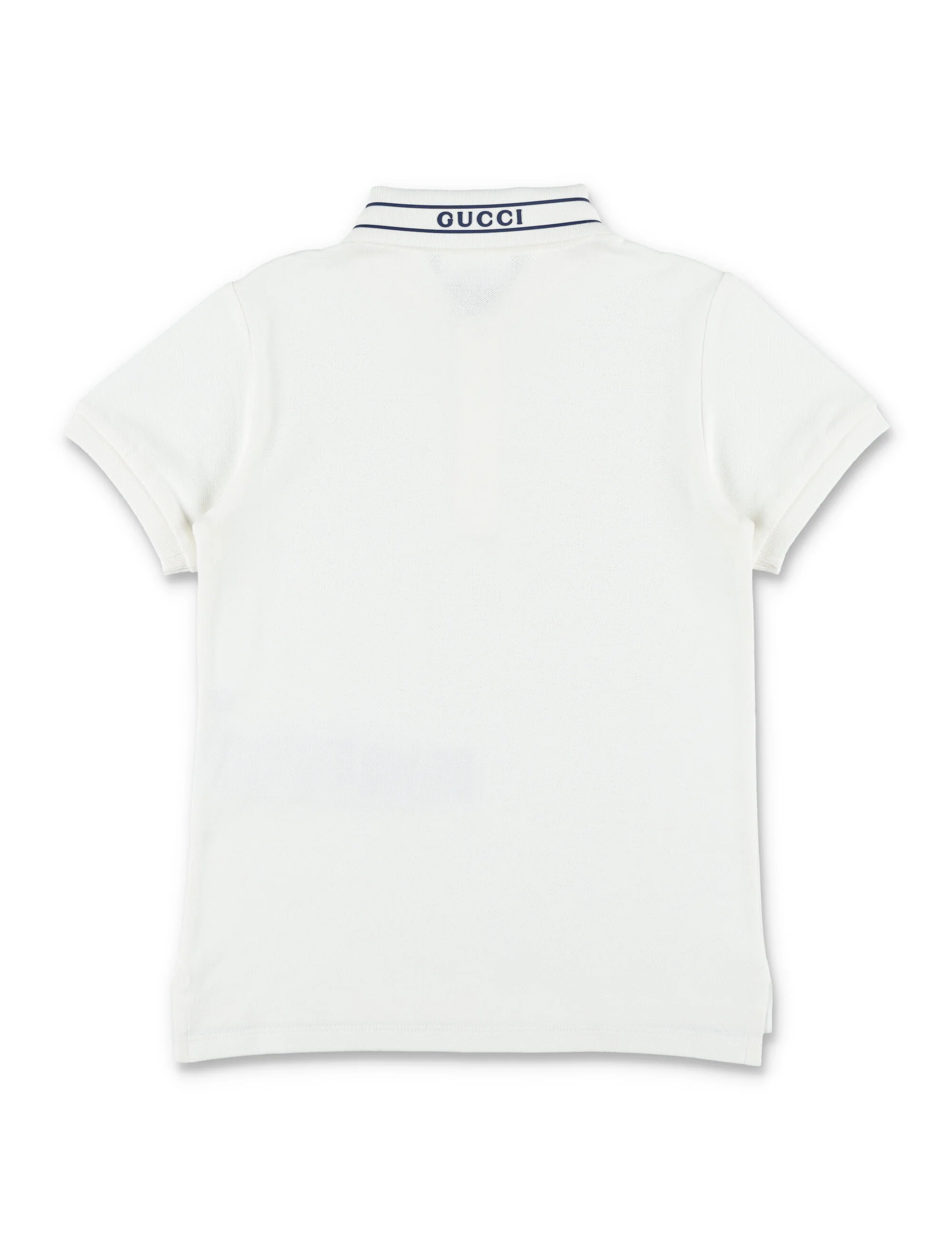 Camisola de Polo Gucci Slim Fit com Logotipo para Crianças Nova Camiseta de Algodão Branco