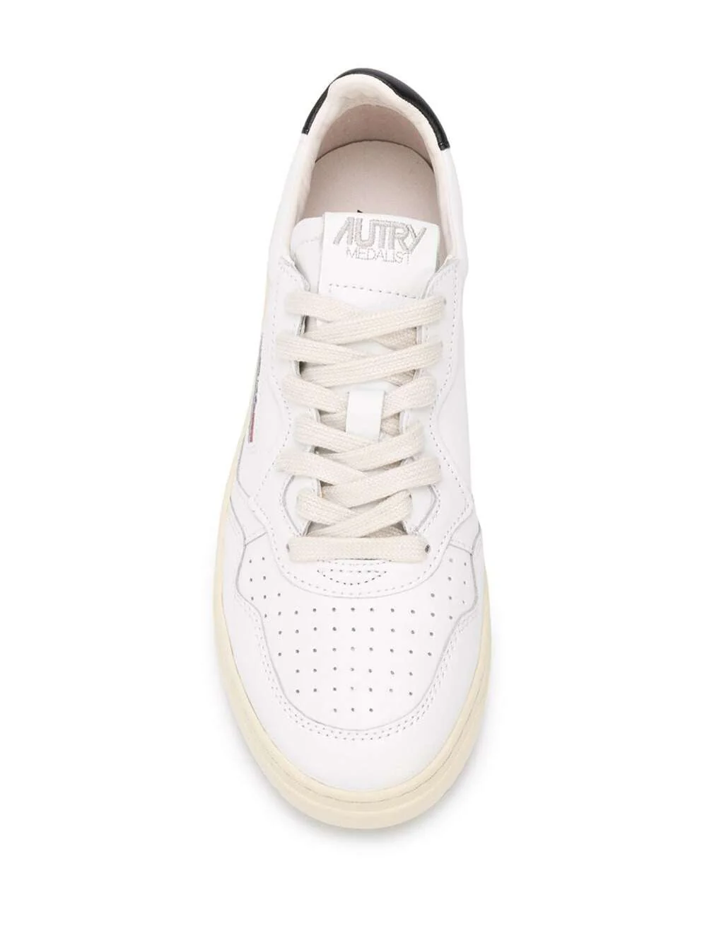 Sapatilha Autry Medalist Low com Puxador em Contraste Branco Couro Masculino