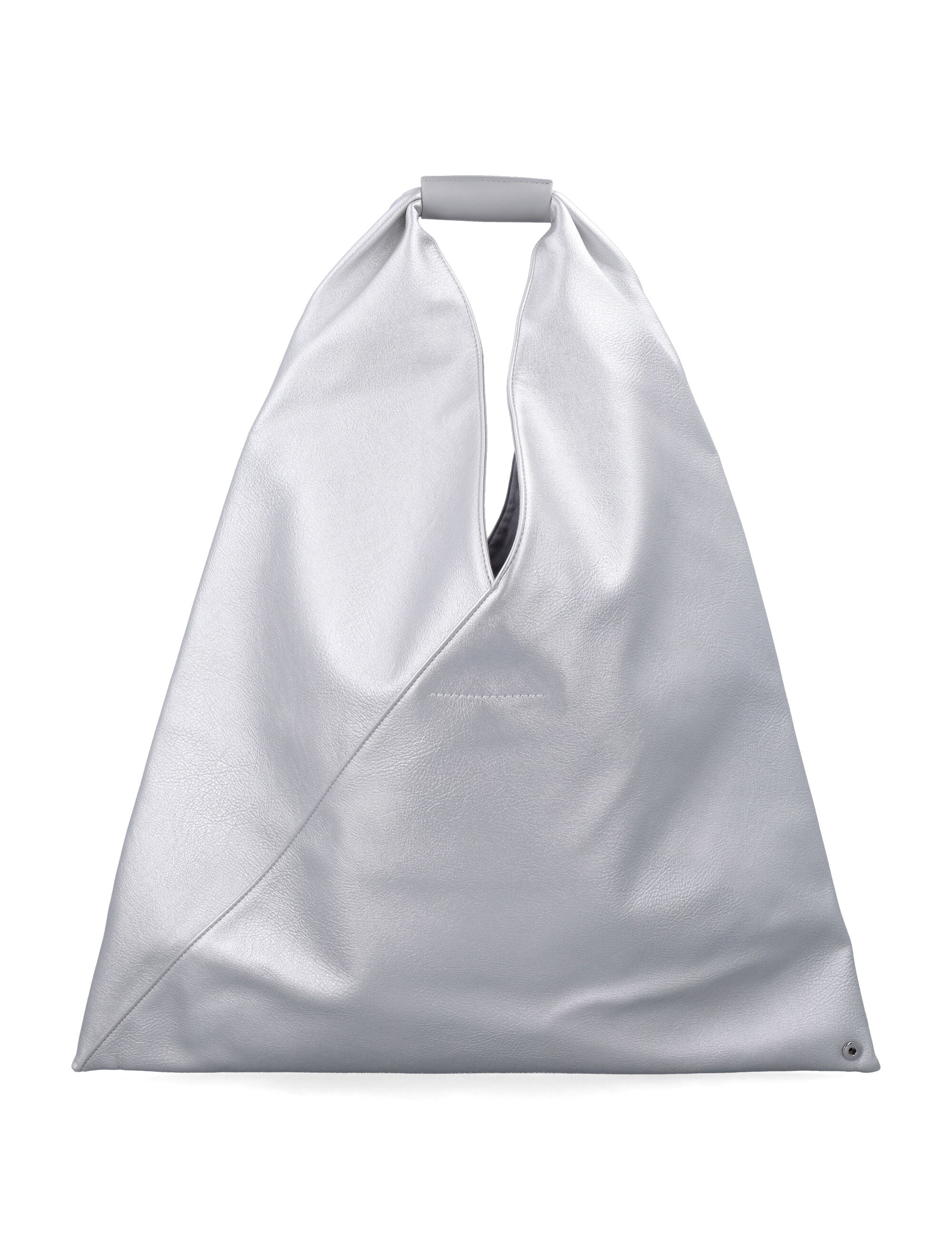 MM6 Maison Margiela Bolsa com Efeito de Couro Japonesa Prata Forro de Poliuretano Tote