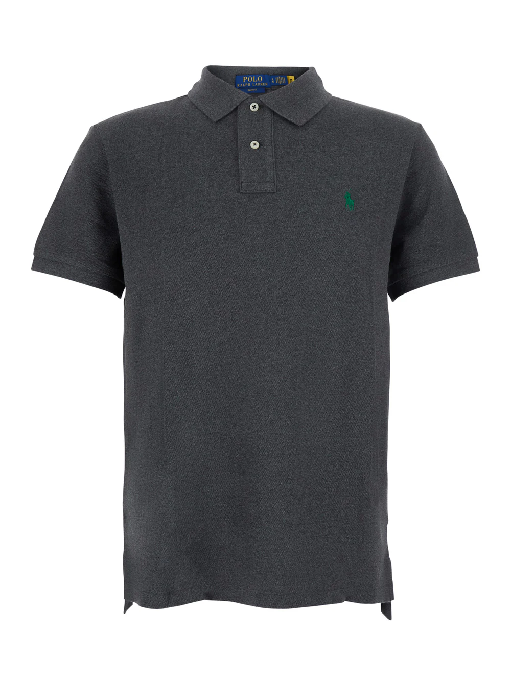 Camiseta Polo Ralph Lauren Slim Fit Cinza Com Gola Clássica e Bordado de Pônei na Frente Algodão para Homens Camisetas Cinza