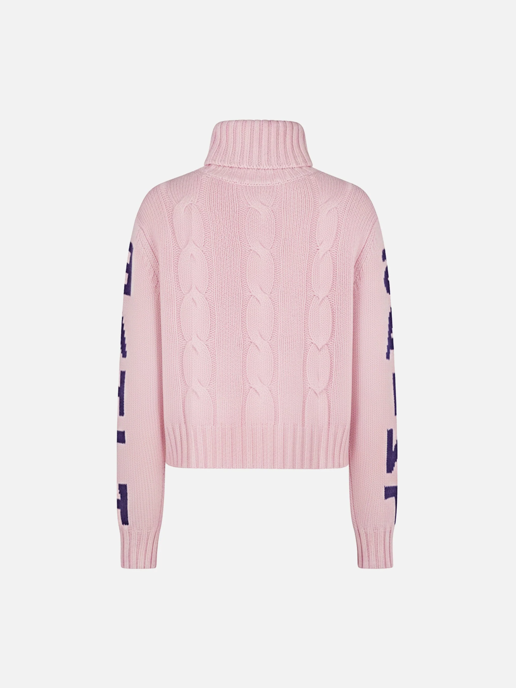 Mc2 Saint Barth Adler Jr Suéter de Gola Alta com Tricô de Malha e Jacquard Saint Barth Rosa