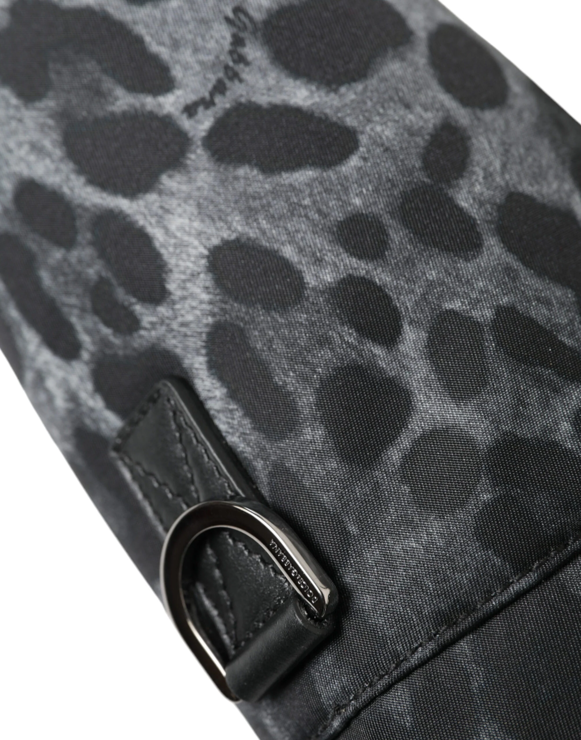 Dolce & Gabbana Bolsa Tote Redonda Slim com Gaiola para Garrafa de Couro e Nylon Preto