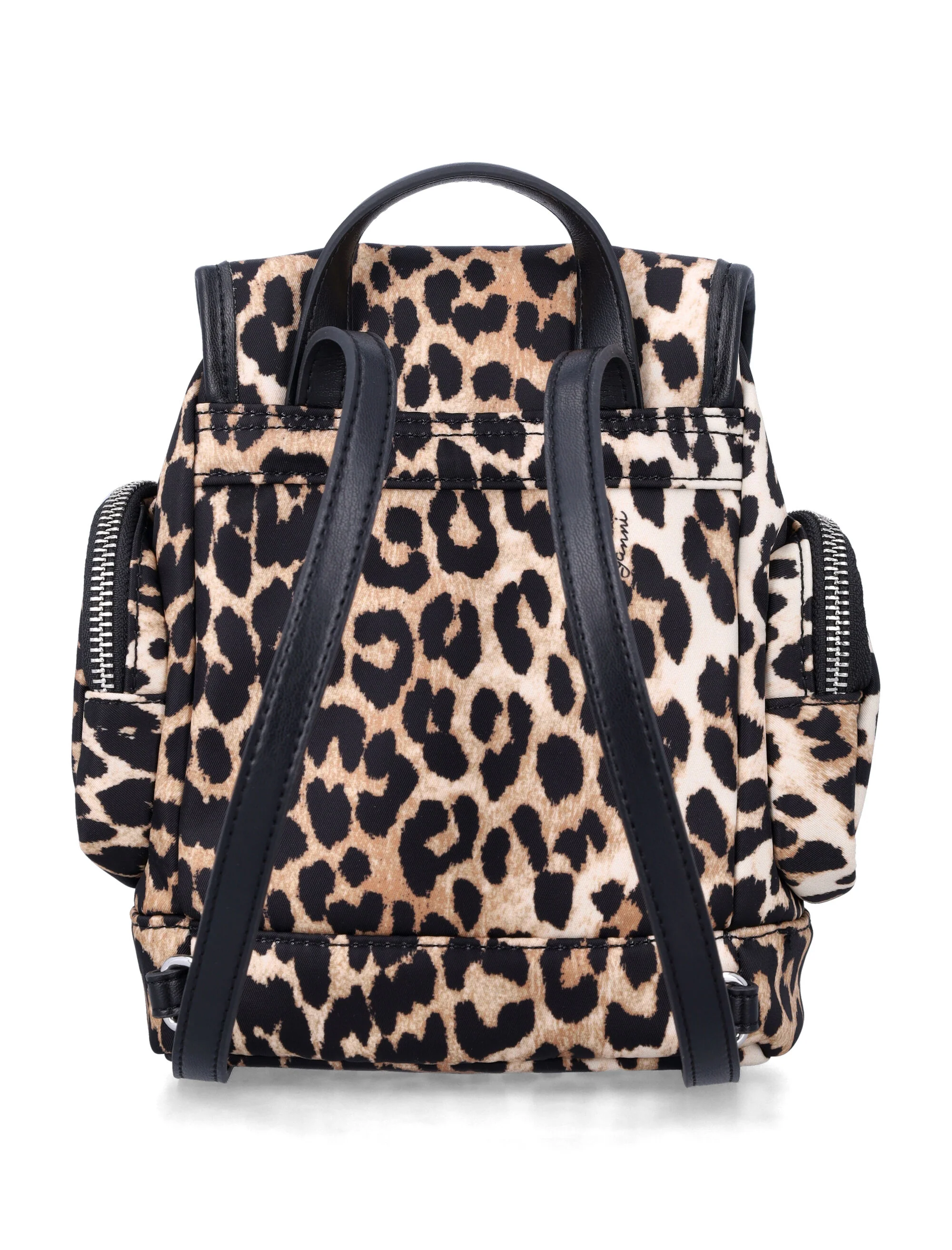 Mochila Nano Ganni Estampado Leopardo Forro de Poliamida Reciclado