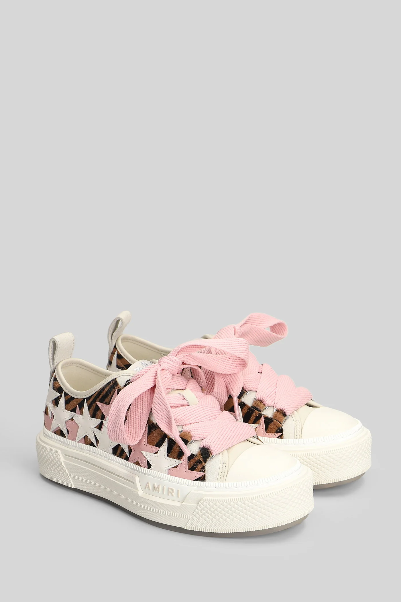 Sapatilhas Amiri Stars Court Baixas em couro branco Scarpe