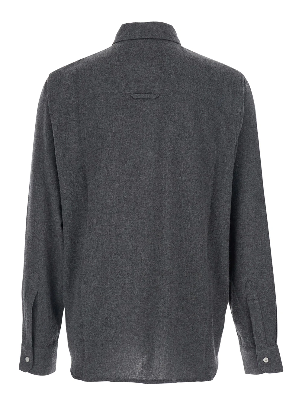 Camisa Adriel Cinza Clássica com Gola em Mistura de Lã e Viscose para Homem e Blusas Camisa Adriel Cinza Clássica com Gola em Mistura de Lã e Viscose para Homem e Blusas