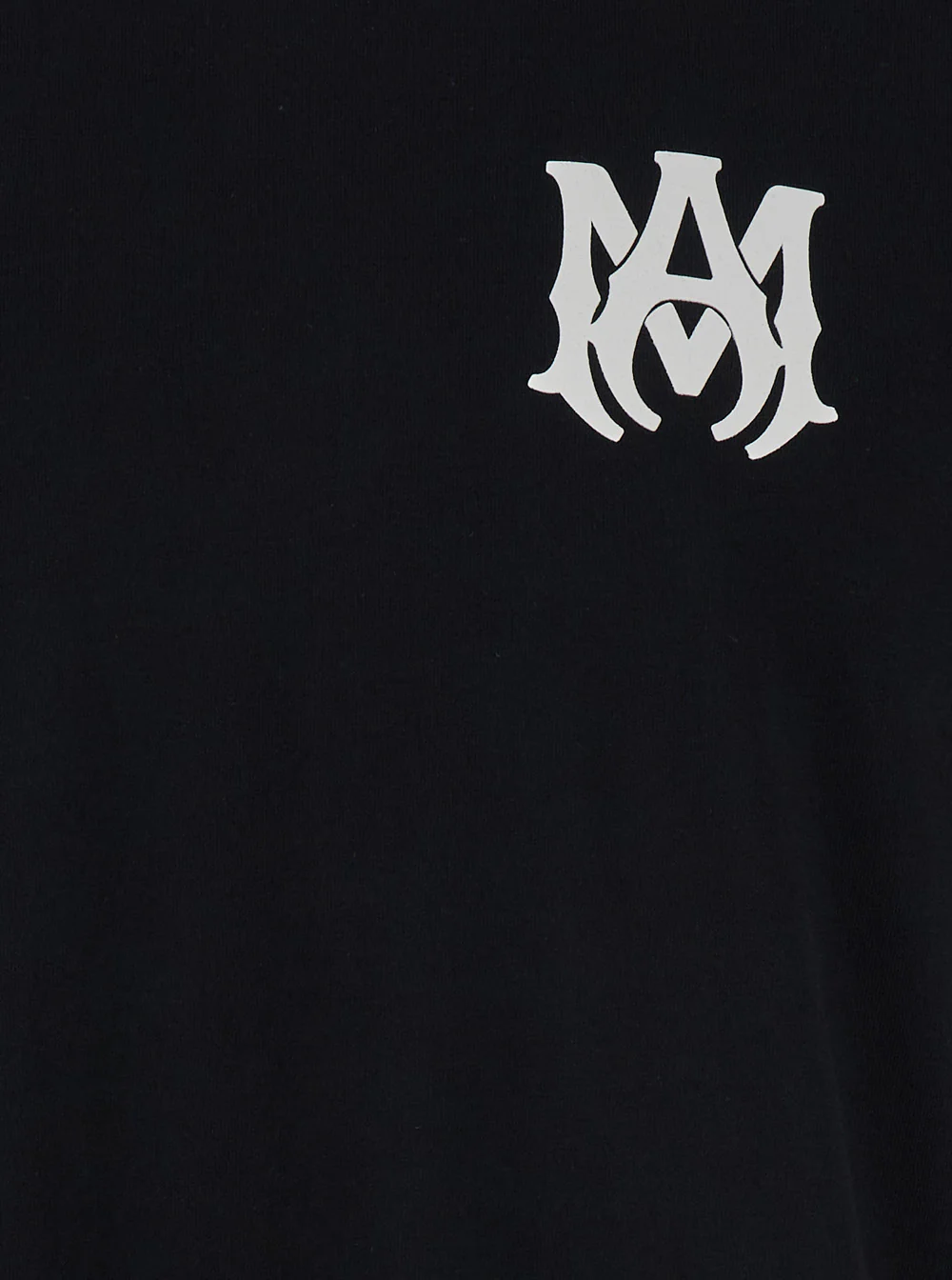Camiseta Preta Amiri com Monograma Contraste de Algodão para Homens Camisetas e Camisolas Polo Camiseta Preta Amiri com Monograma Contraste de Algodão para Homens Camisetas e Camisolas Polo