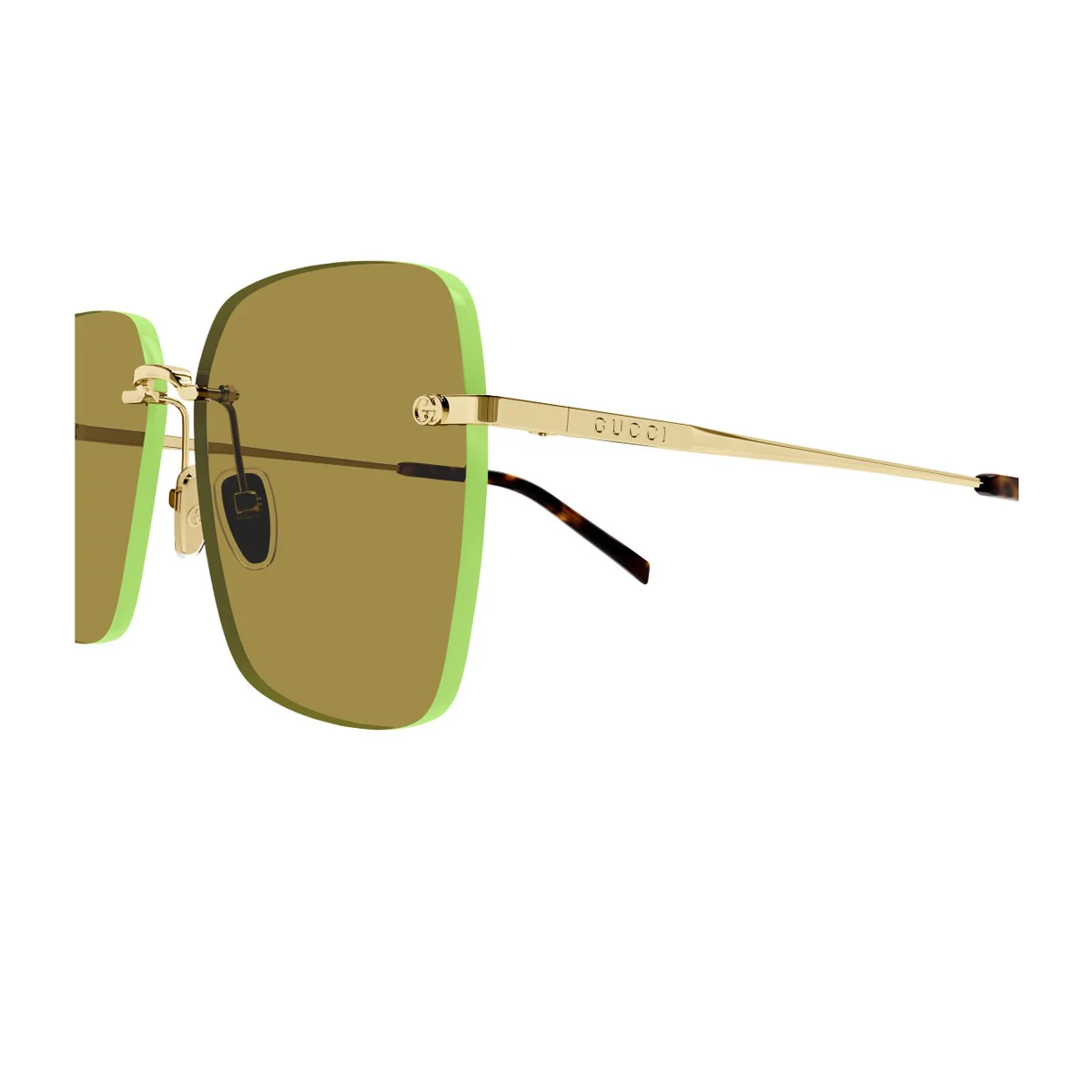 Óculos de Sol Gucci Gg1955sa Linea Institutional Logo Dourado / Verde Metálico
